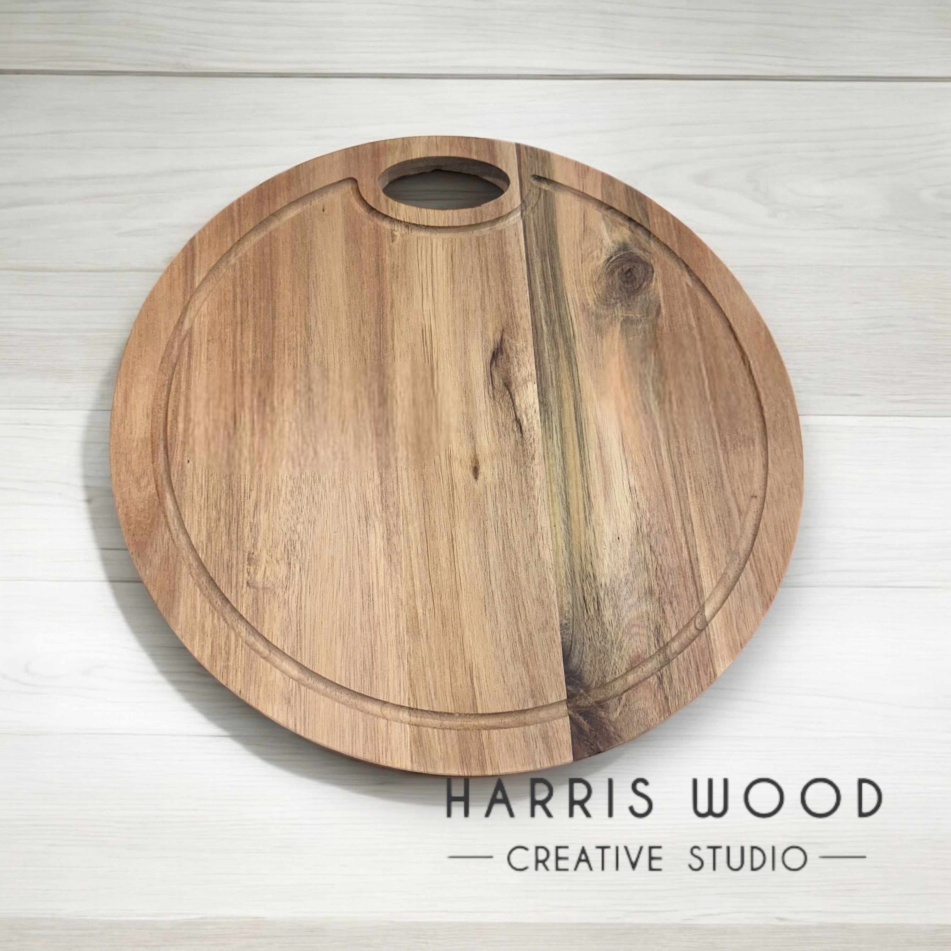 Round Acacia Board with channel.