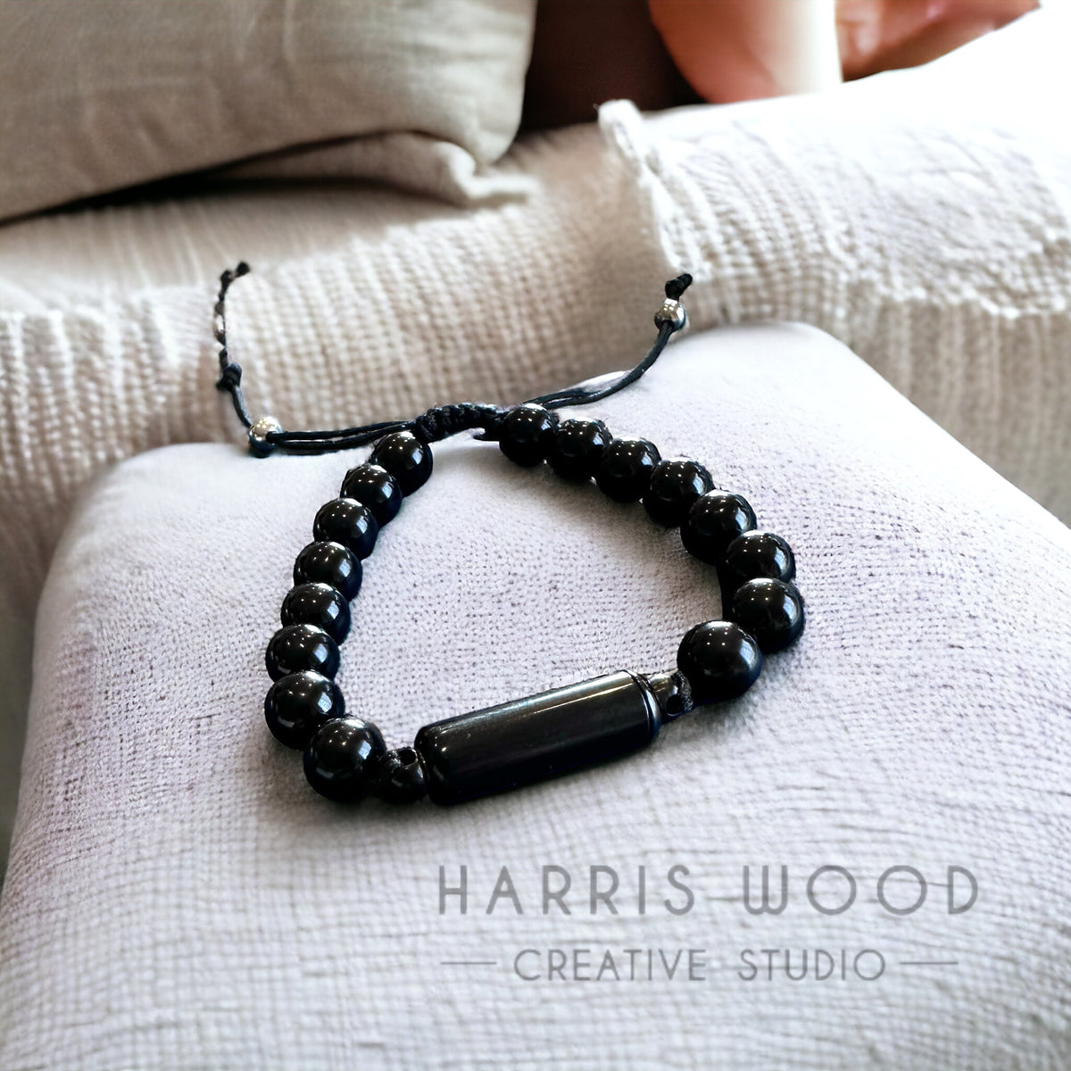 🫶🏻 Black Cylinder Urn Bracelet - Stainless Steel