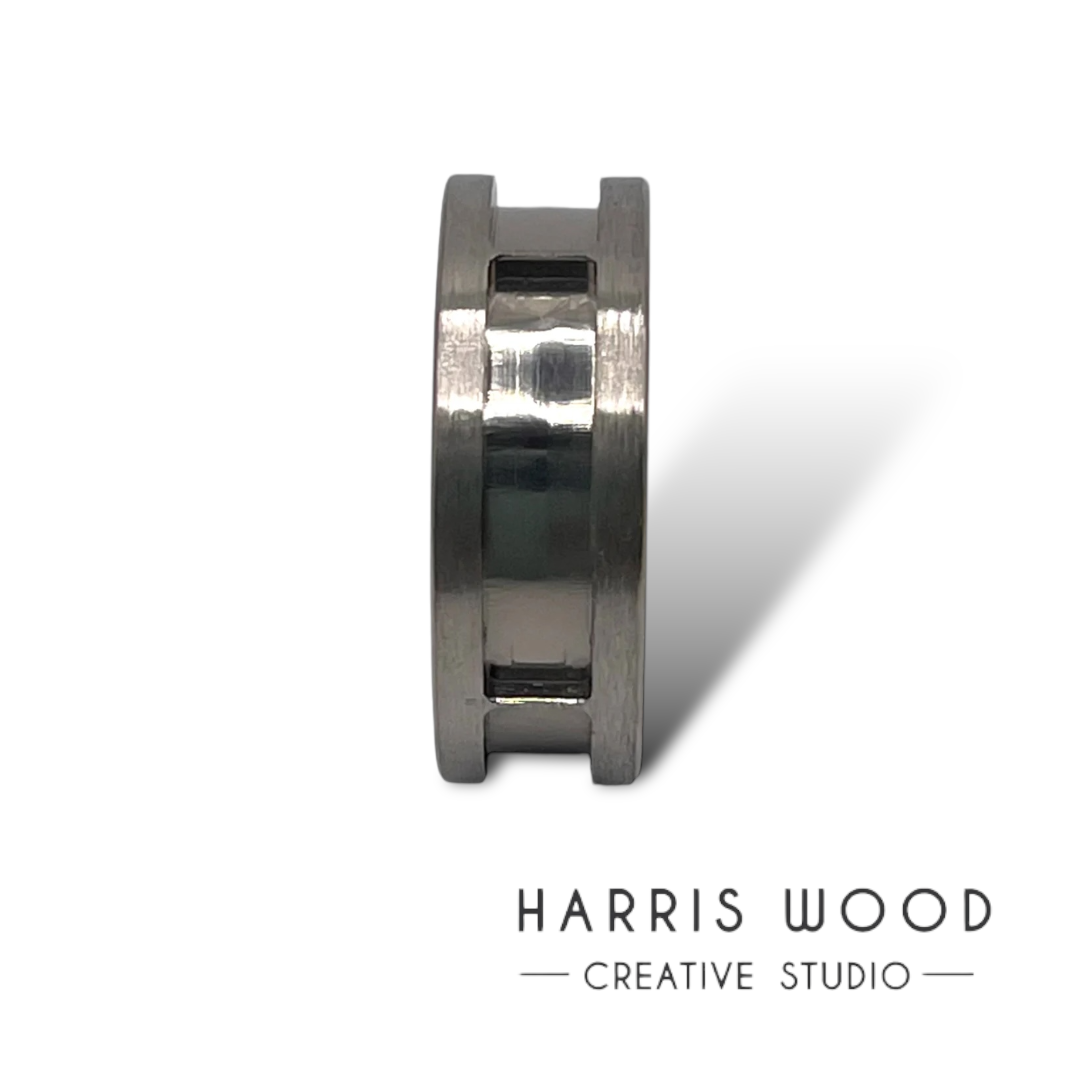 💙 Titanium Long Rectangle Inlay Ring