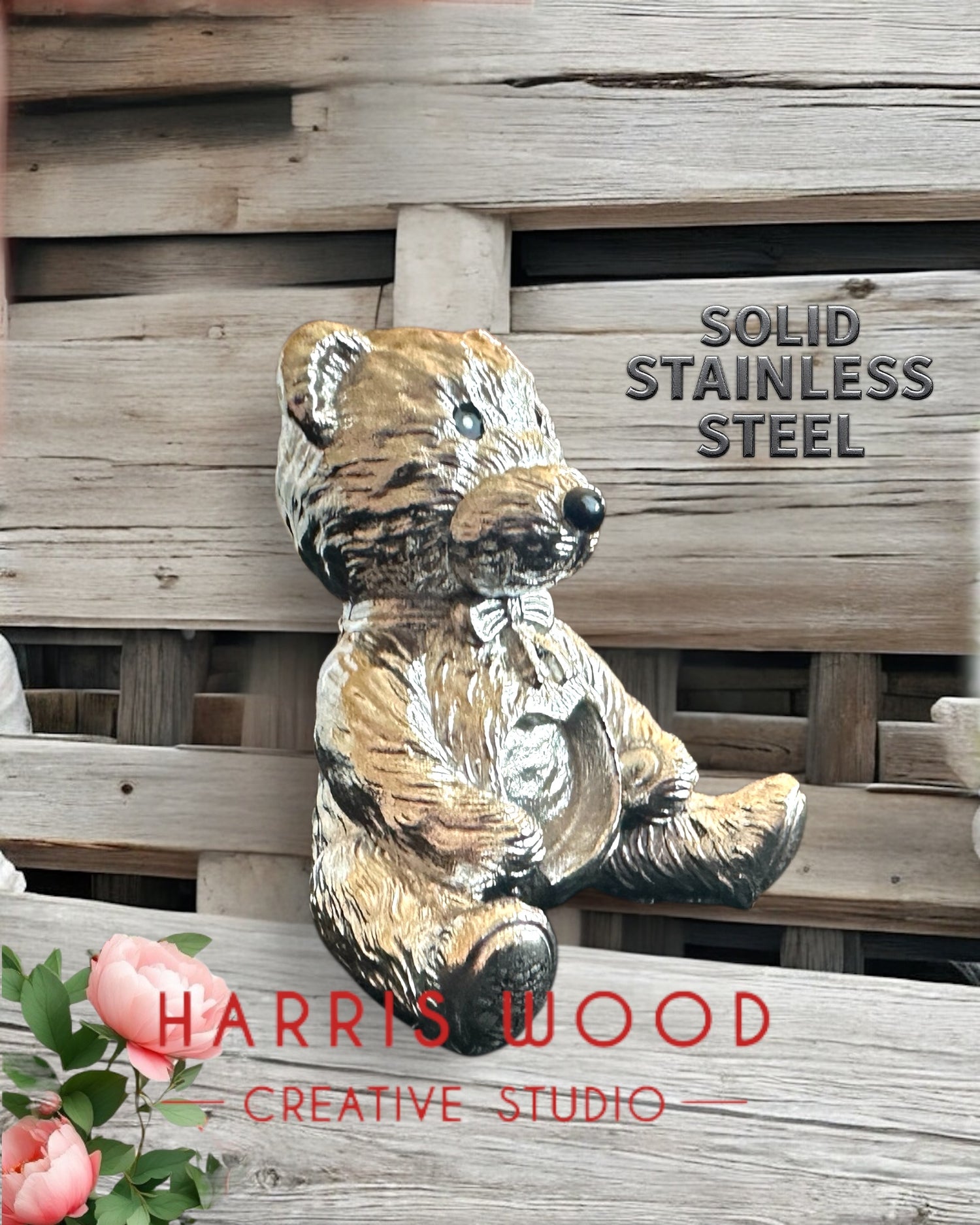 Teddy Bear Keepsake - SOLID STAINLESS STEEL