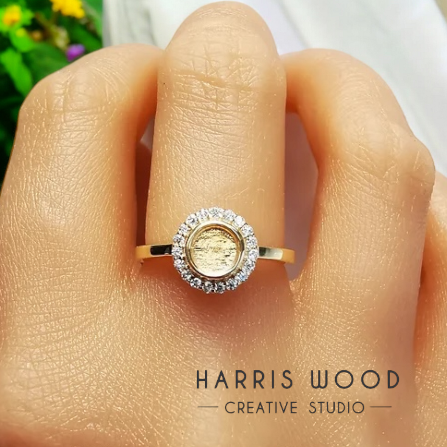 Silver Willow CZ Ring - 9ct Solid GOLD