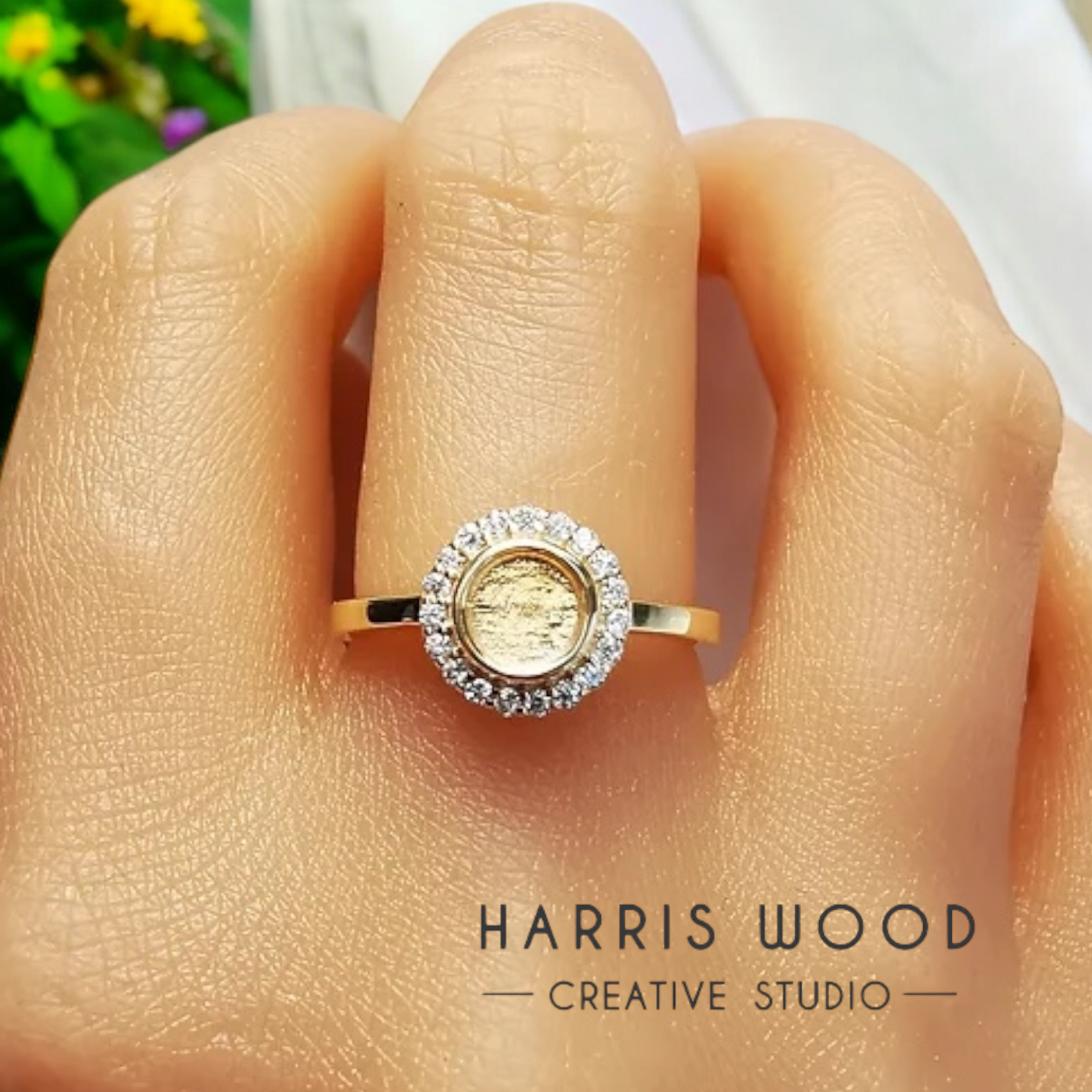 Silver Willow CZ Ring - 9ct Solid GOLD