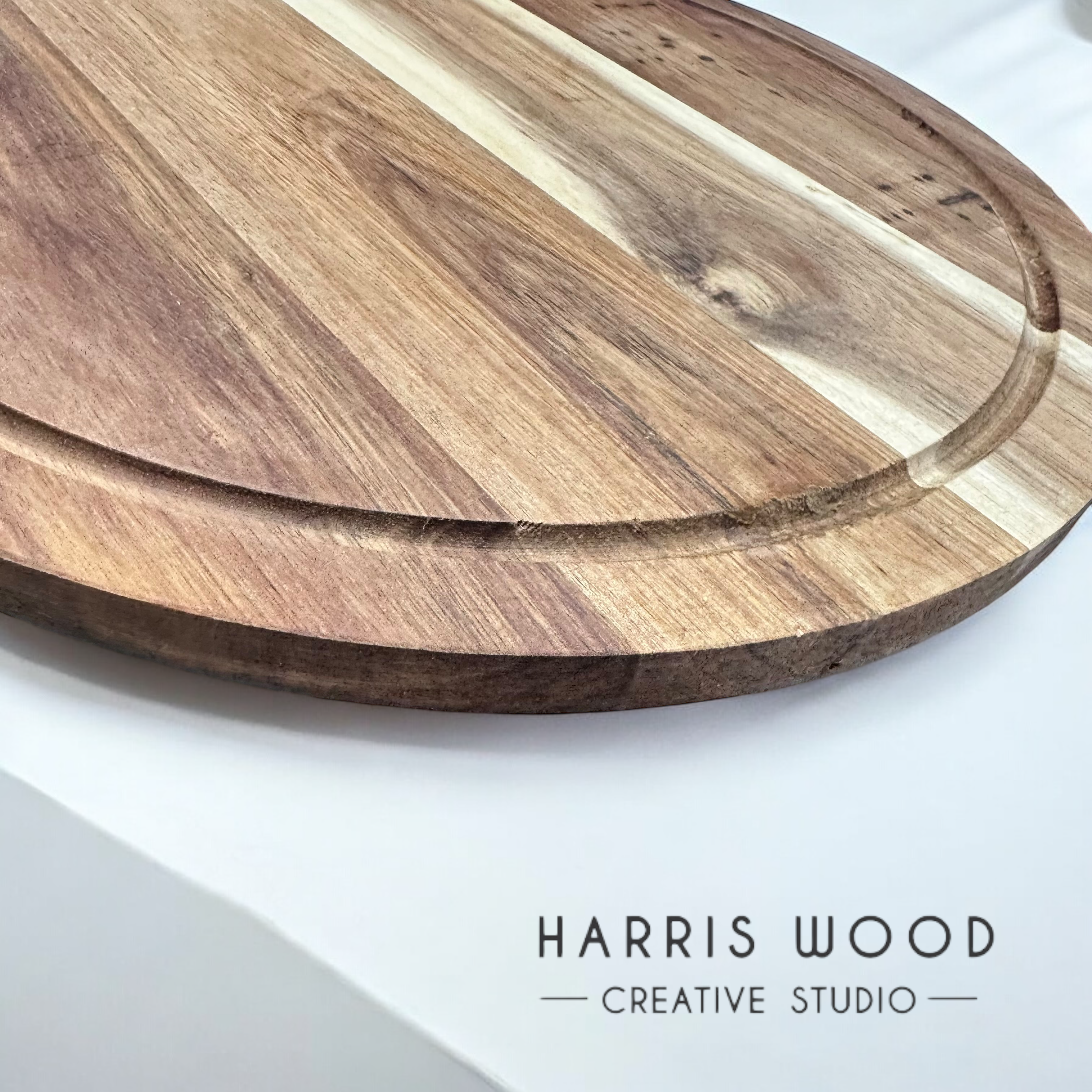 Round Acacia Board with channel.