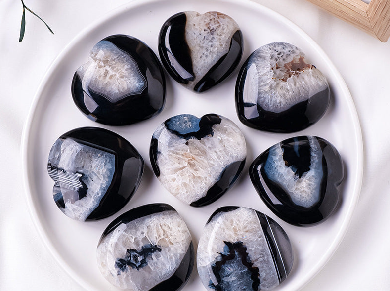 Black Agate Heart