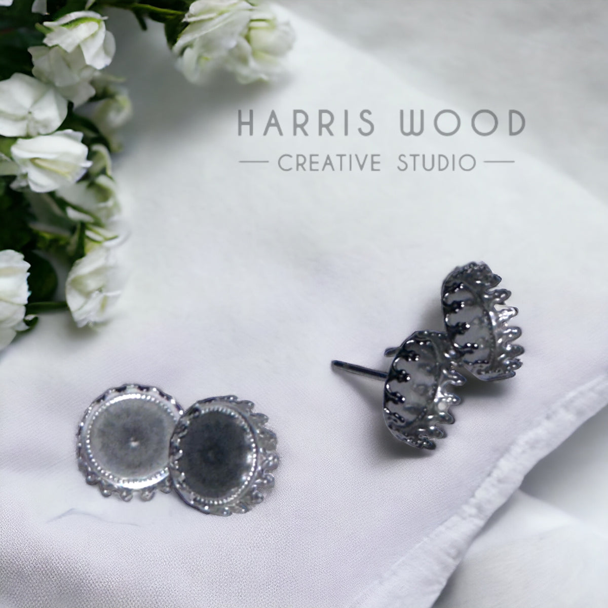 ❤️ Stainless Steel Crown Point Round Earrings