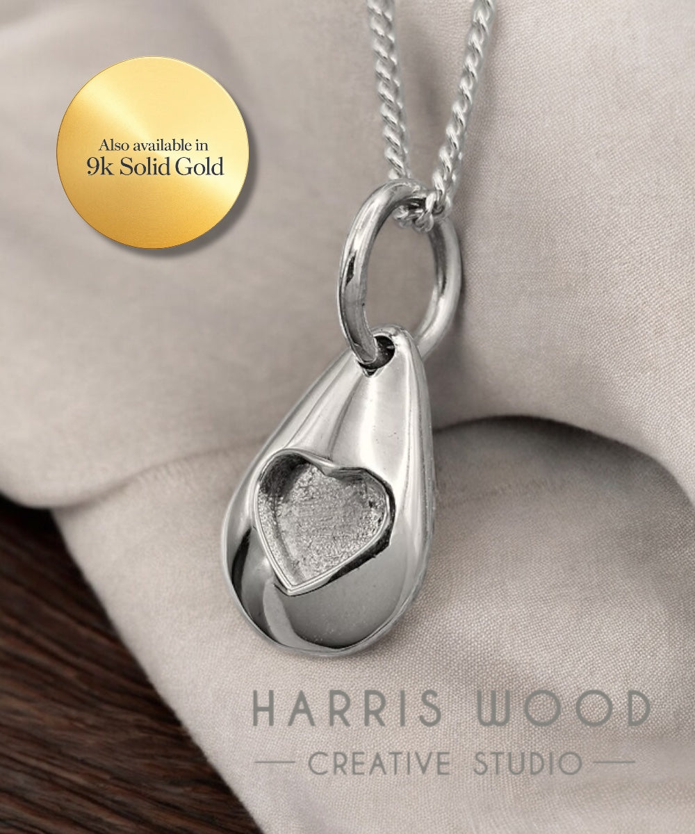 PEBBLE HEART PENDANT - SOLID 925 SILVER