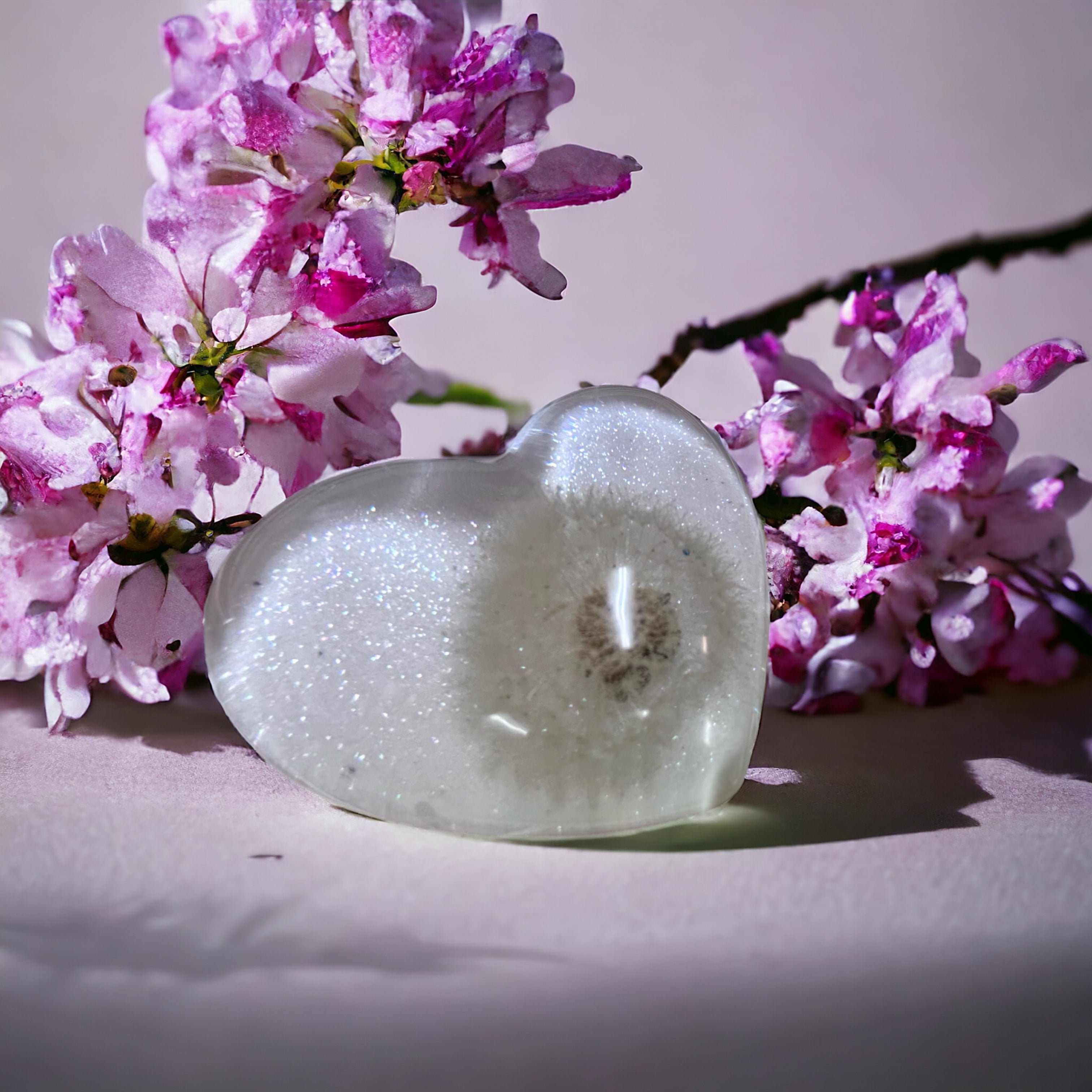Dandelion Heart Resin Keepsake