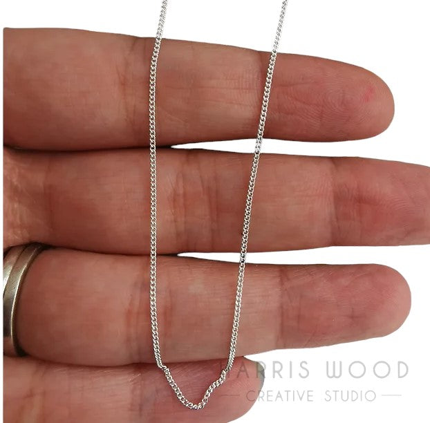 Sterling Silver 925 1mm Curb Chains