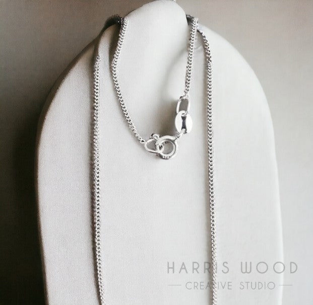 Sterling Silver 925 1mm Curb Chains
