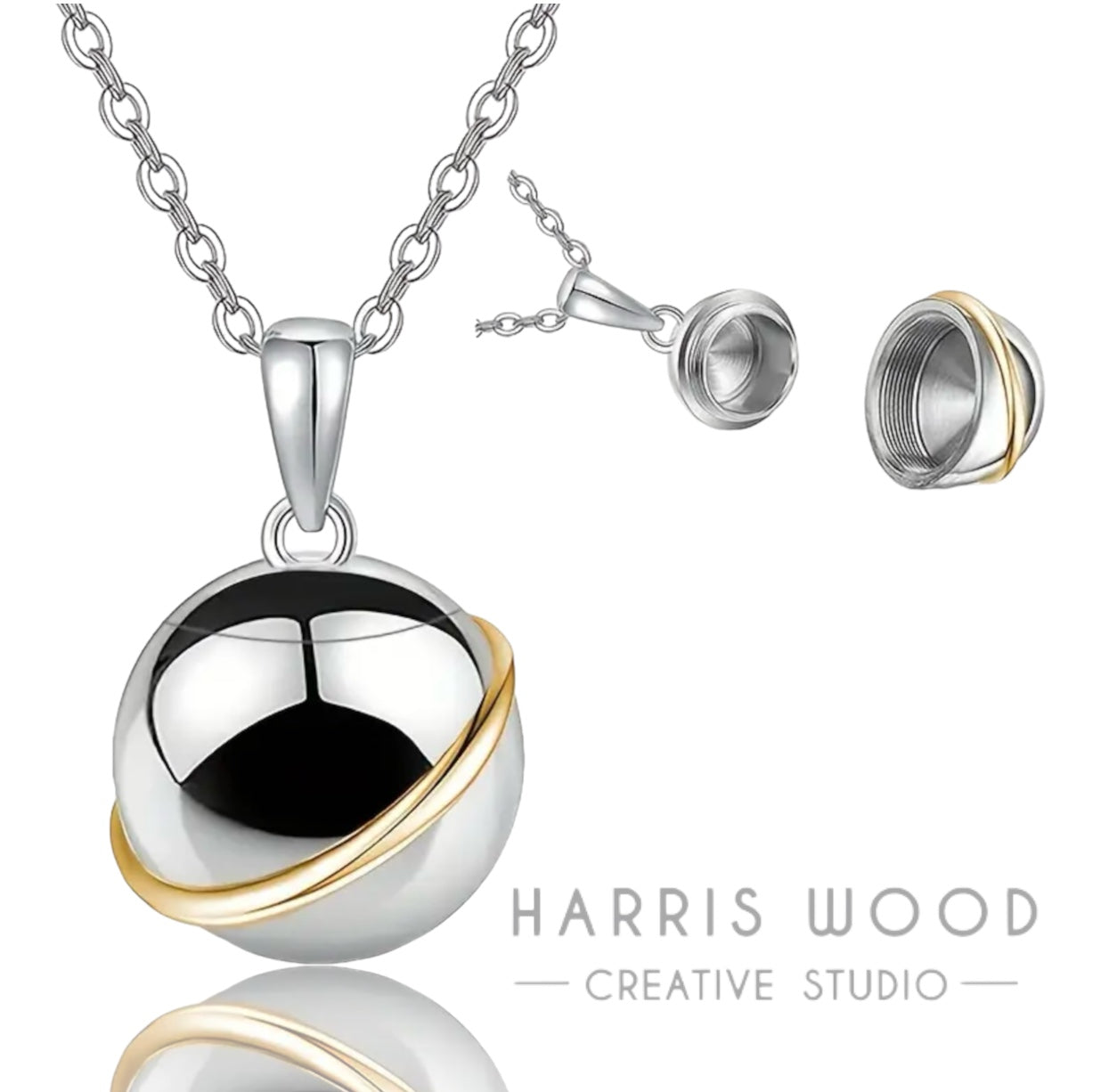 Orbiting Planet Pendant and Chain