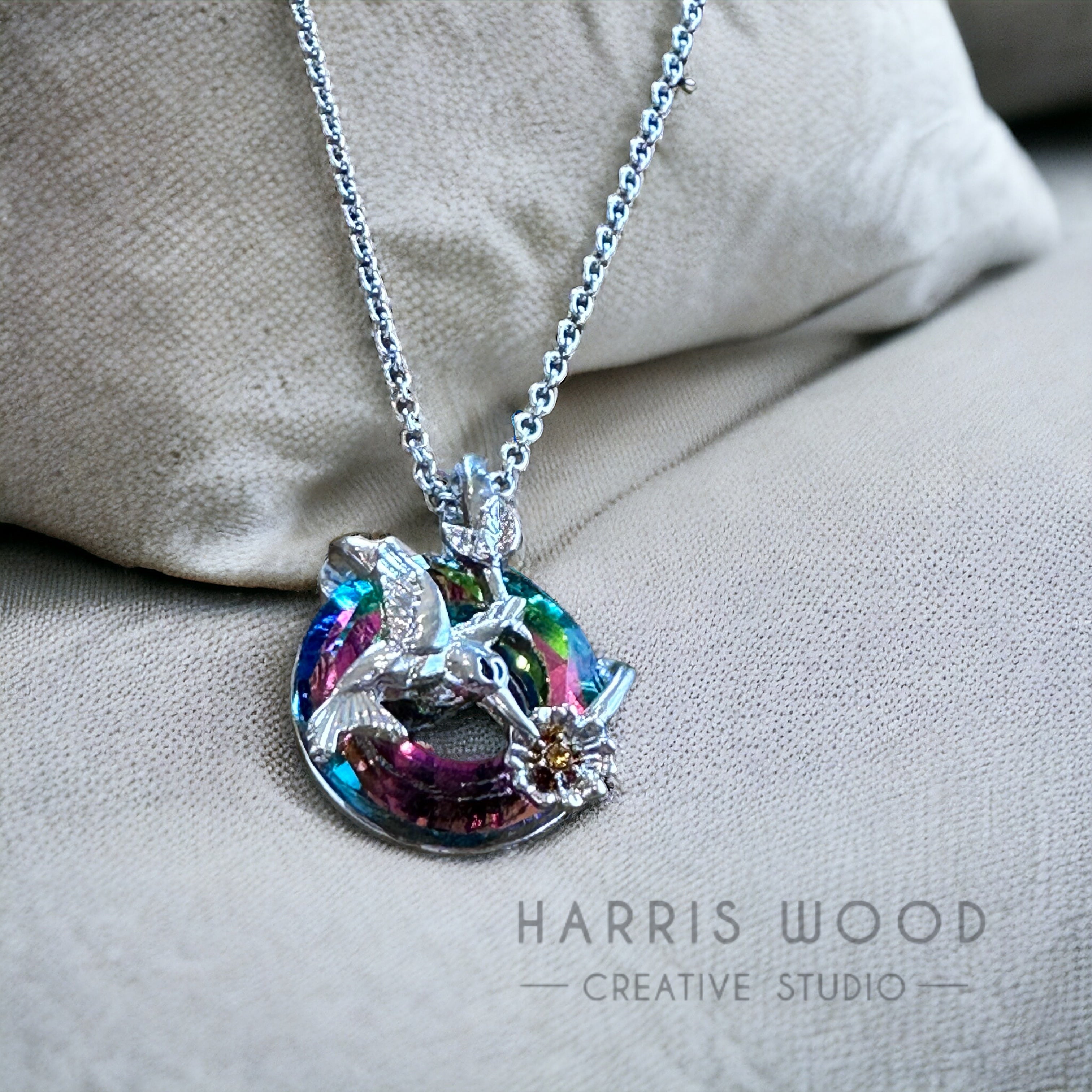 Hummingbird Urn Pendant and Chain