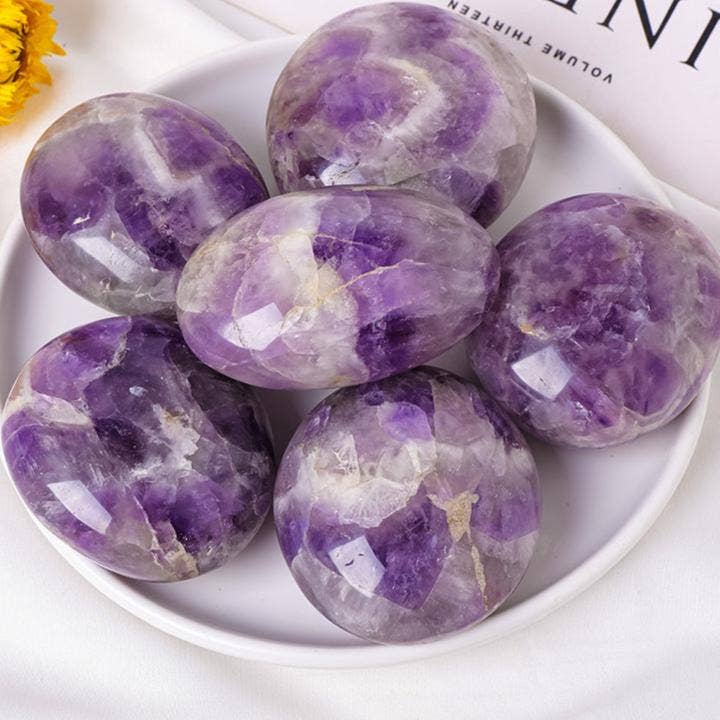 Dream Amethyst Palm Stone | Calming & Intuitive Healing Crystal | Meditation & Stress Relief