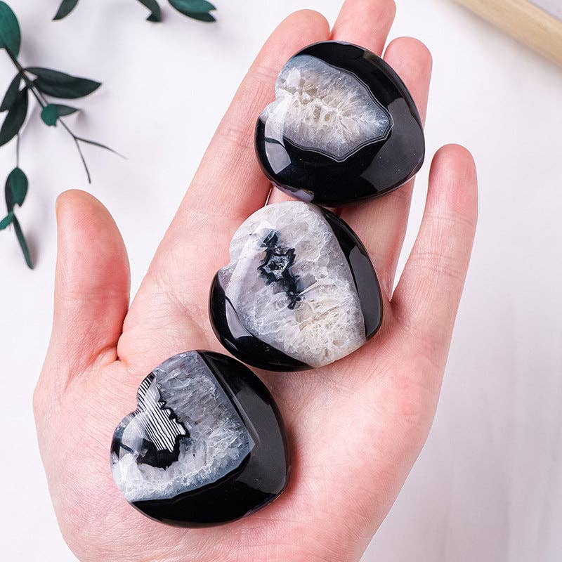 Black Agate Heart