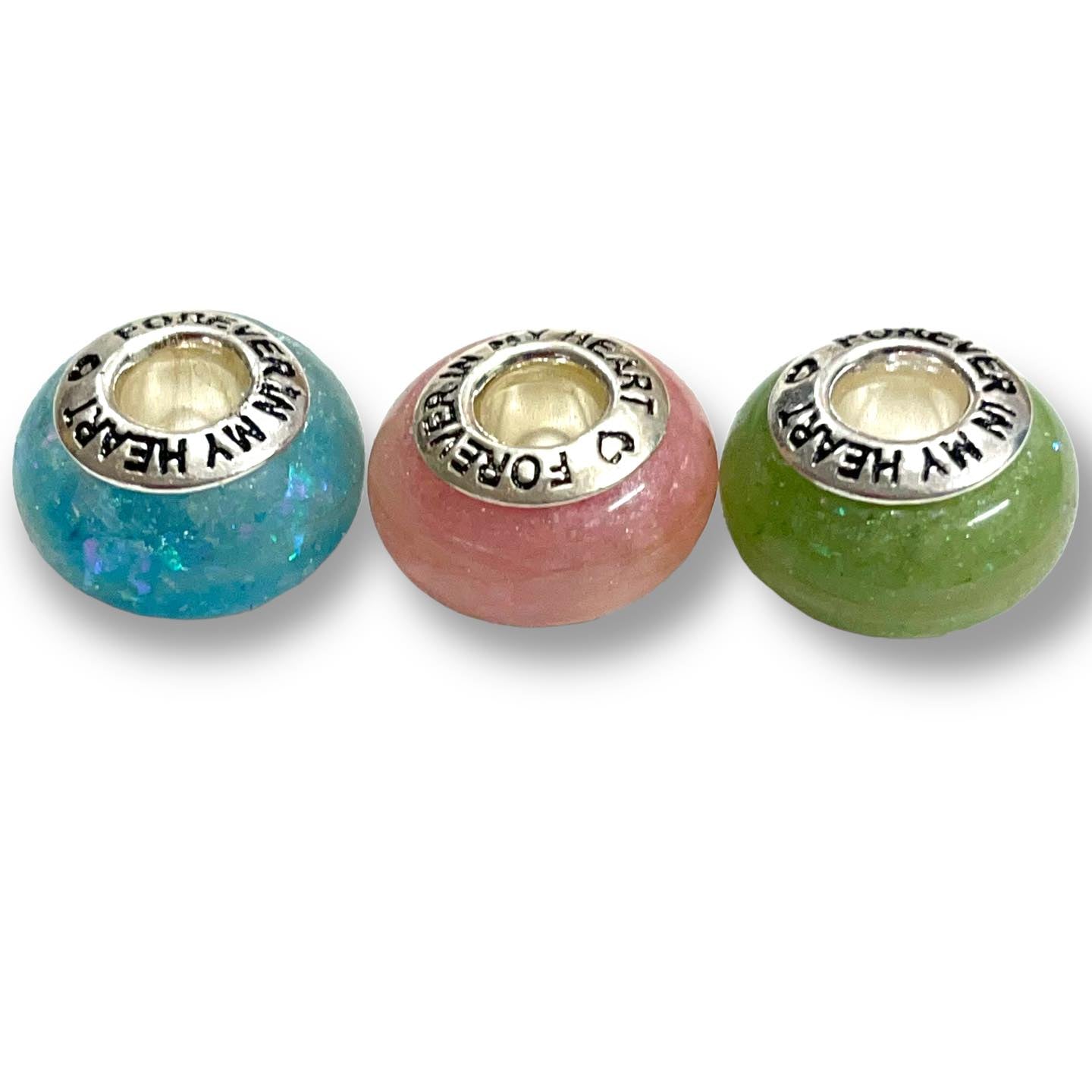 CHARM BEADS - FOREVER IN MY HEART (pre-engraved)