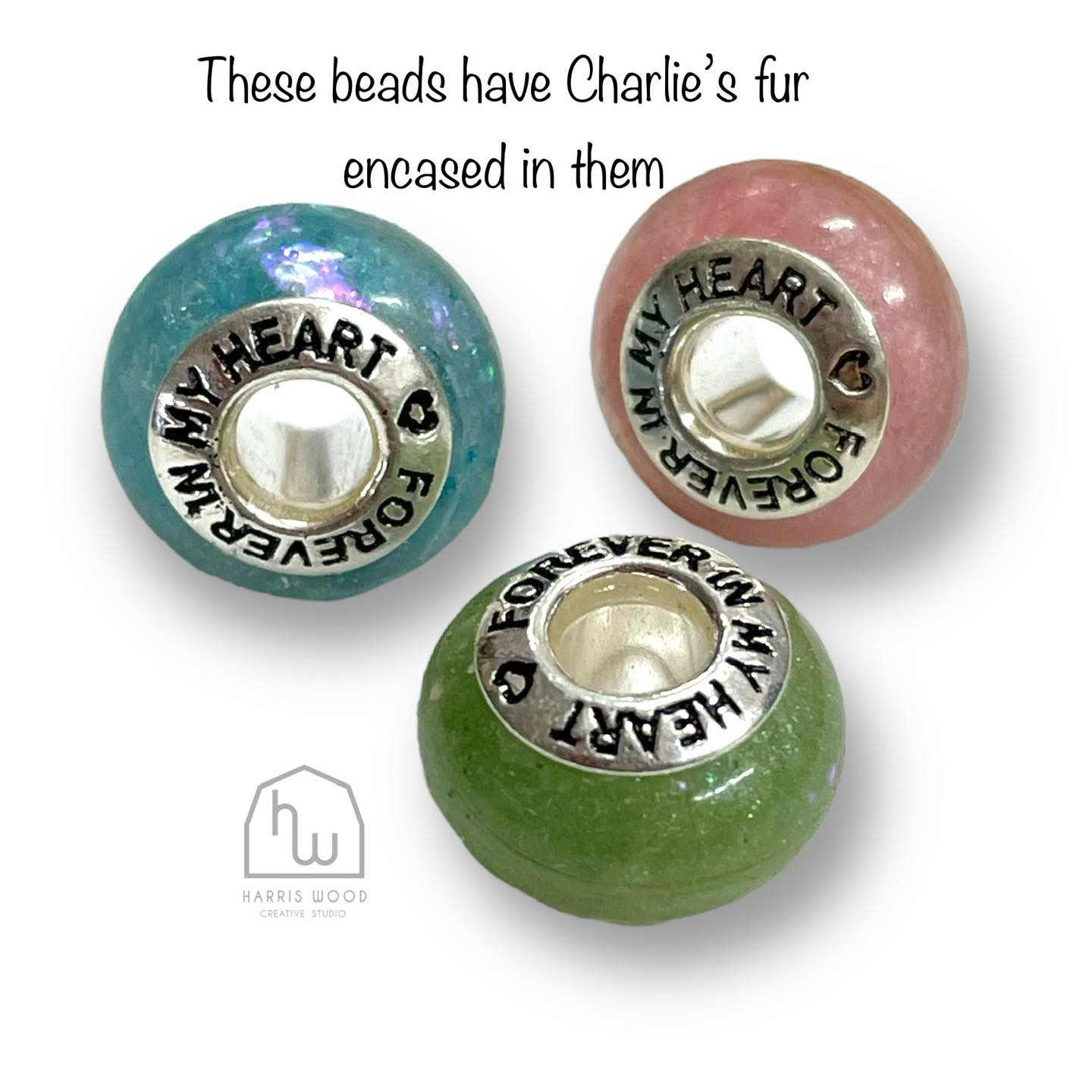 CHARM BEADS - FOREVER IN MY HEART (pre-engraved)