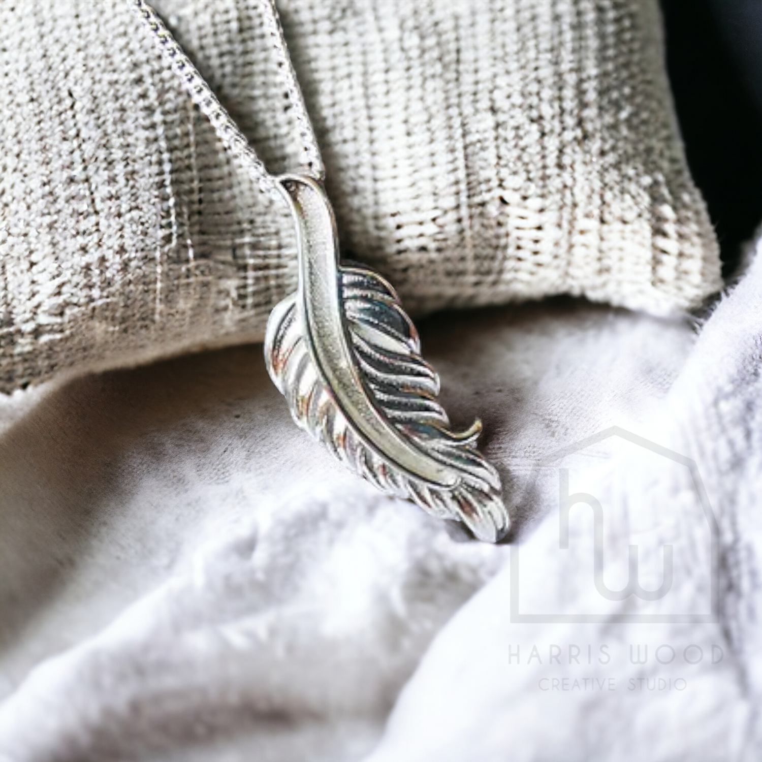 FEATHER PENDANT - SOLID 925 SILVER