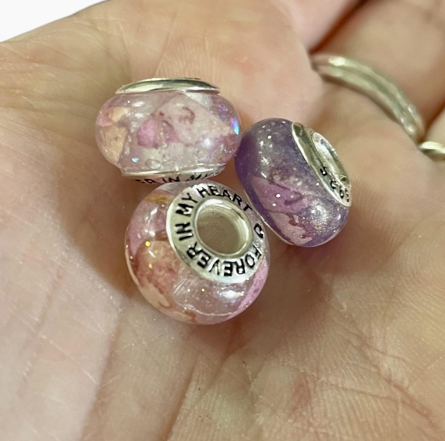 CHARM BEADS - FOREVER IN MY HEART (pre-engraved)