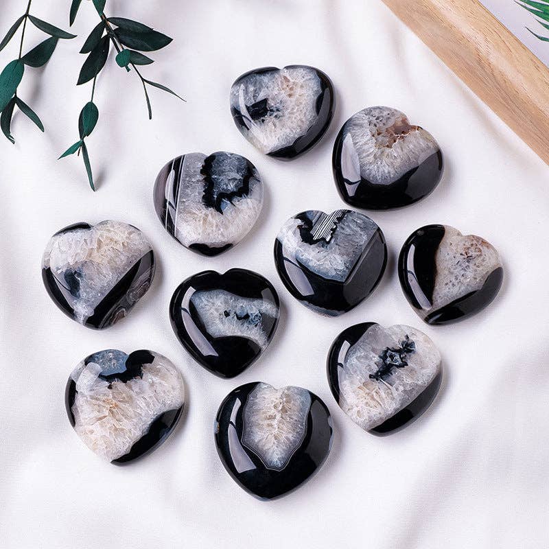 Black Agate Heart