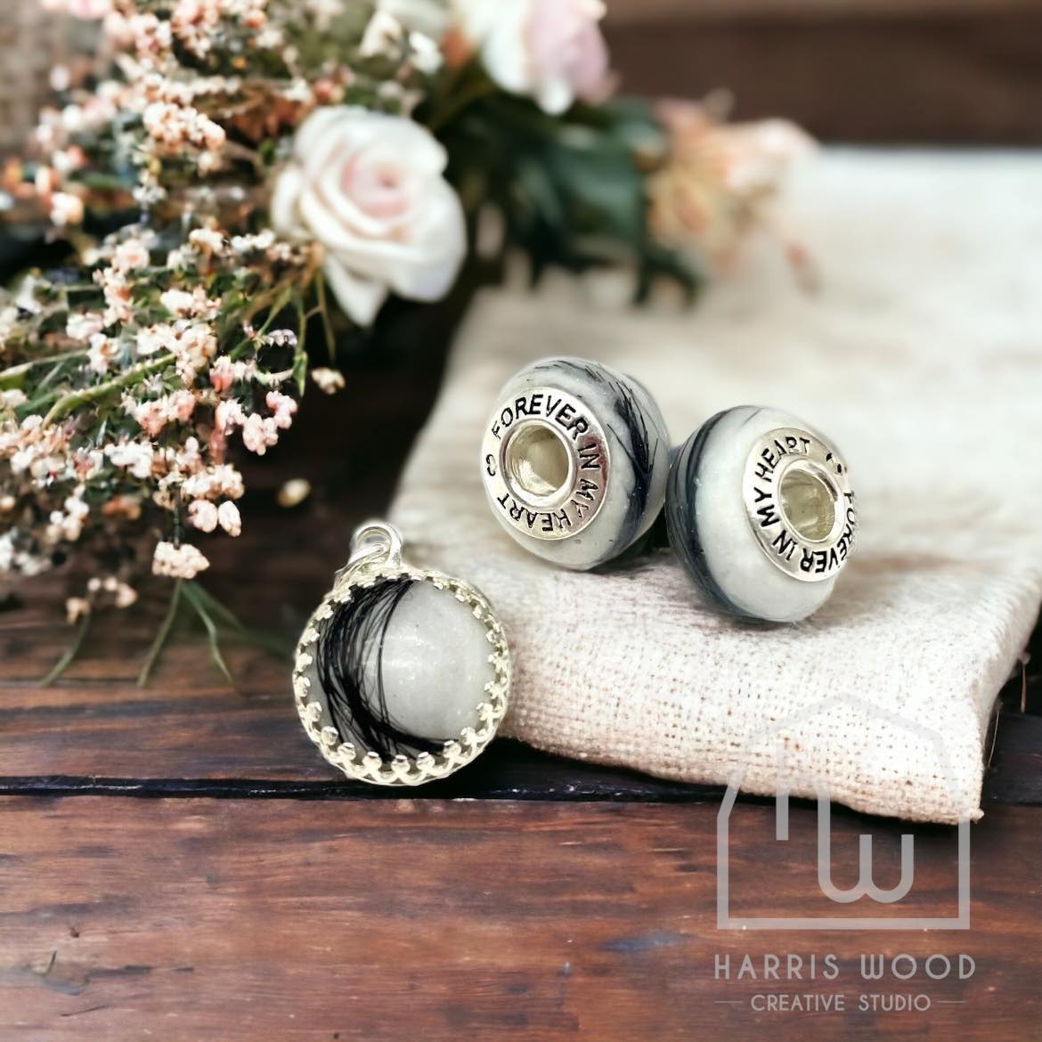 CHARM BEADS - FOREVER IN MY HEART (pre-engraved)