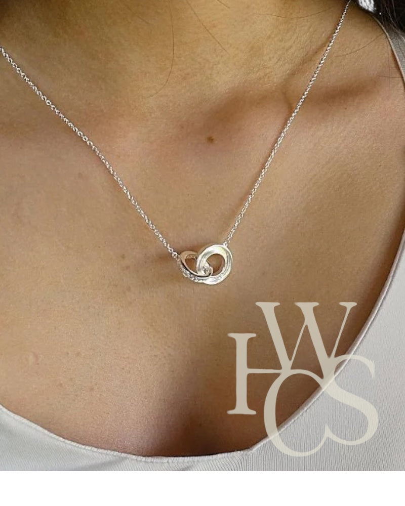 Entwined Full Circles Channel Pendant & Chain