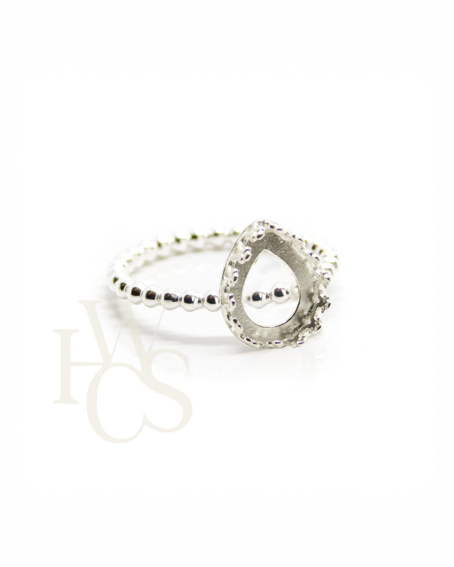 * Bubble Band Ring with 6x8mm Heritage Teardrop Bezel