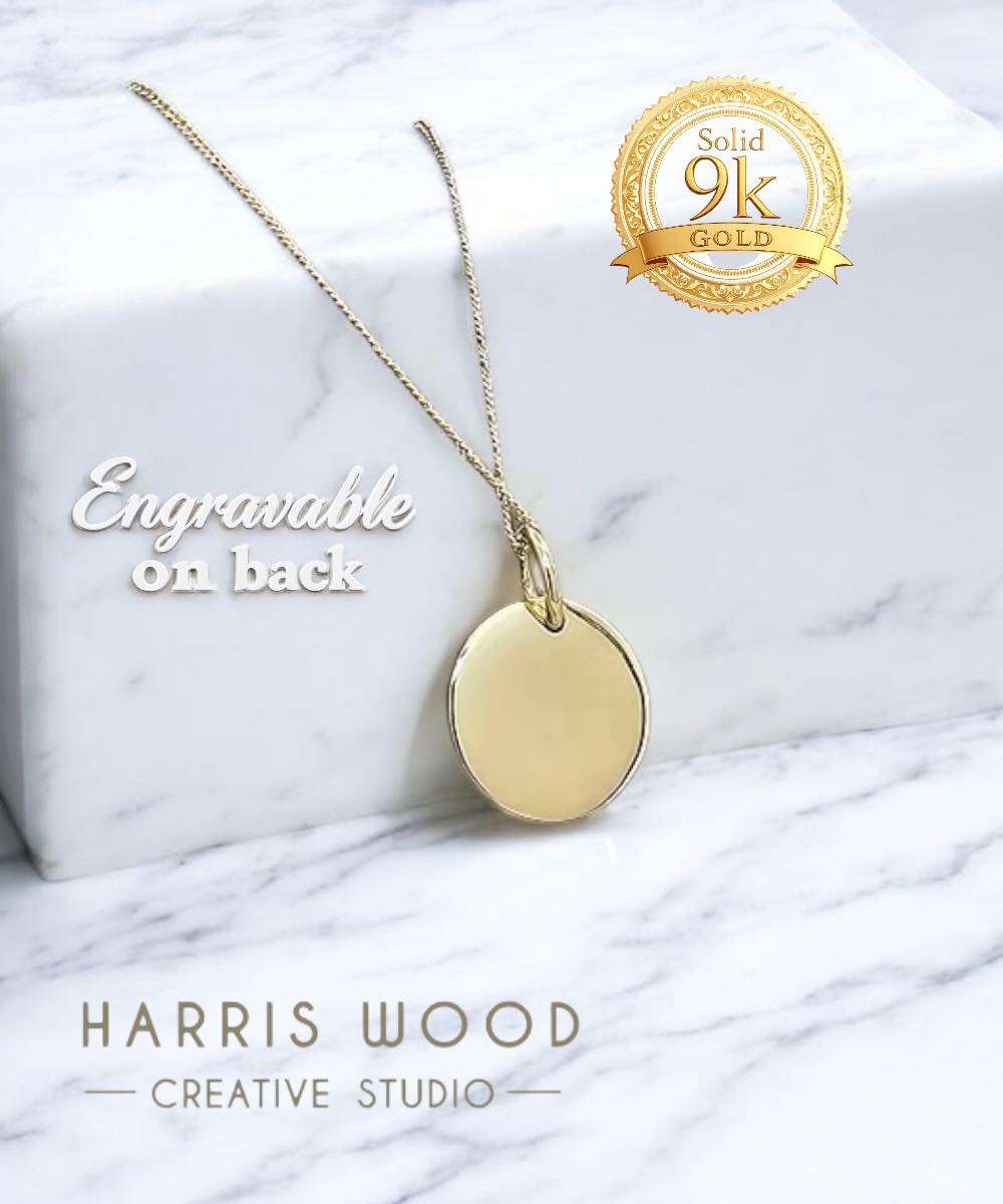 PAW PRINT DISC PENDANT - SOLID 925 SILVER