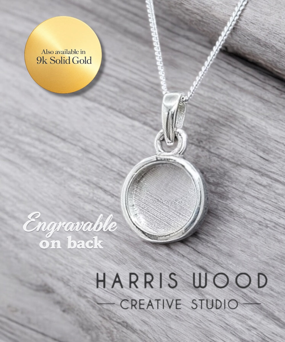 ROUND 12MM THICK TRIM PENDANT - SOLID 925 SILVER