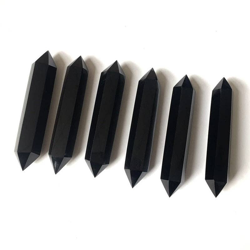 Double Terminated Black Obsidian Point – Protection Crystal