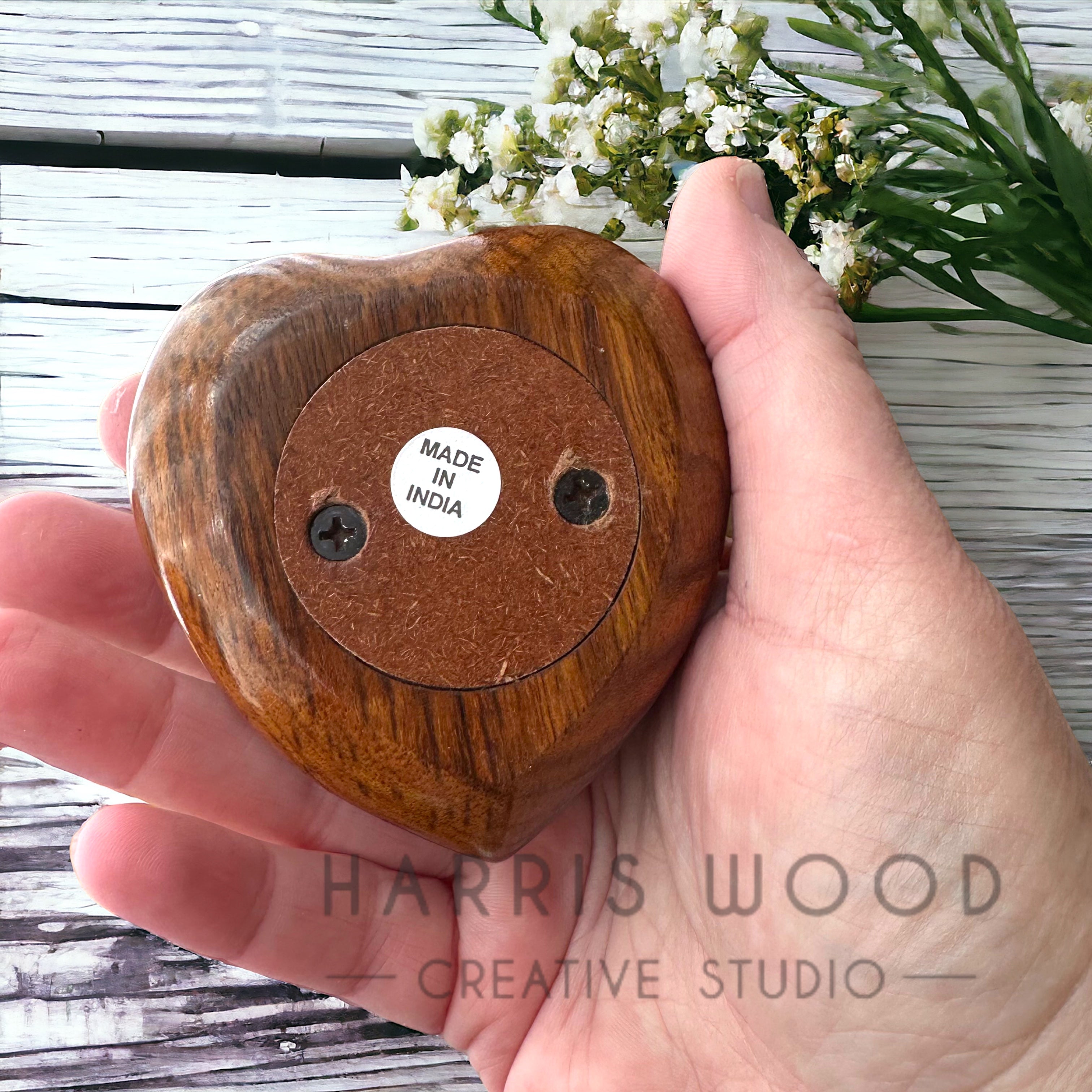 Rosewood Heart Urn (Stand Optional)