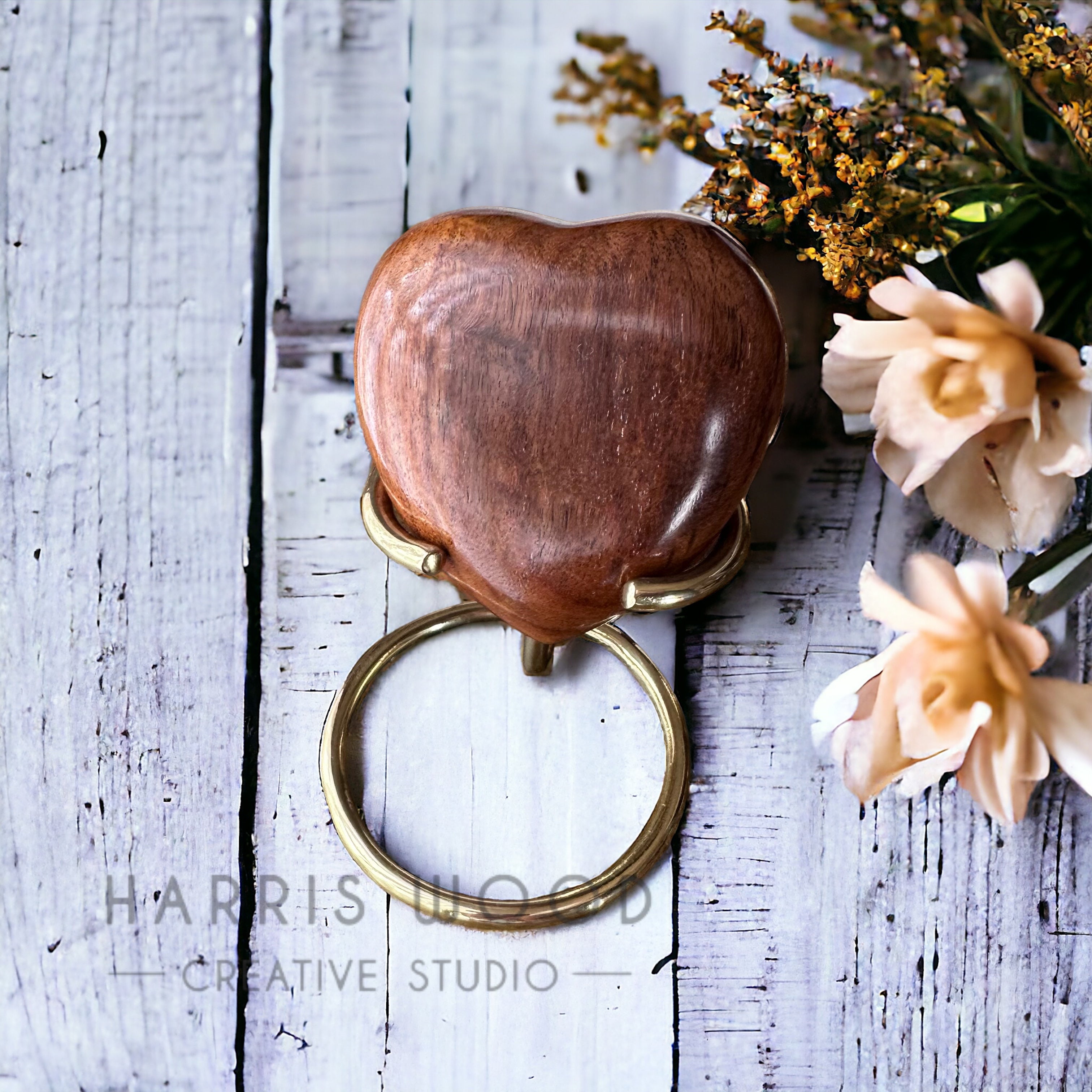 Rosewood Heart Urn (Stand Optional)