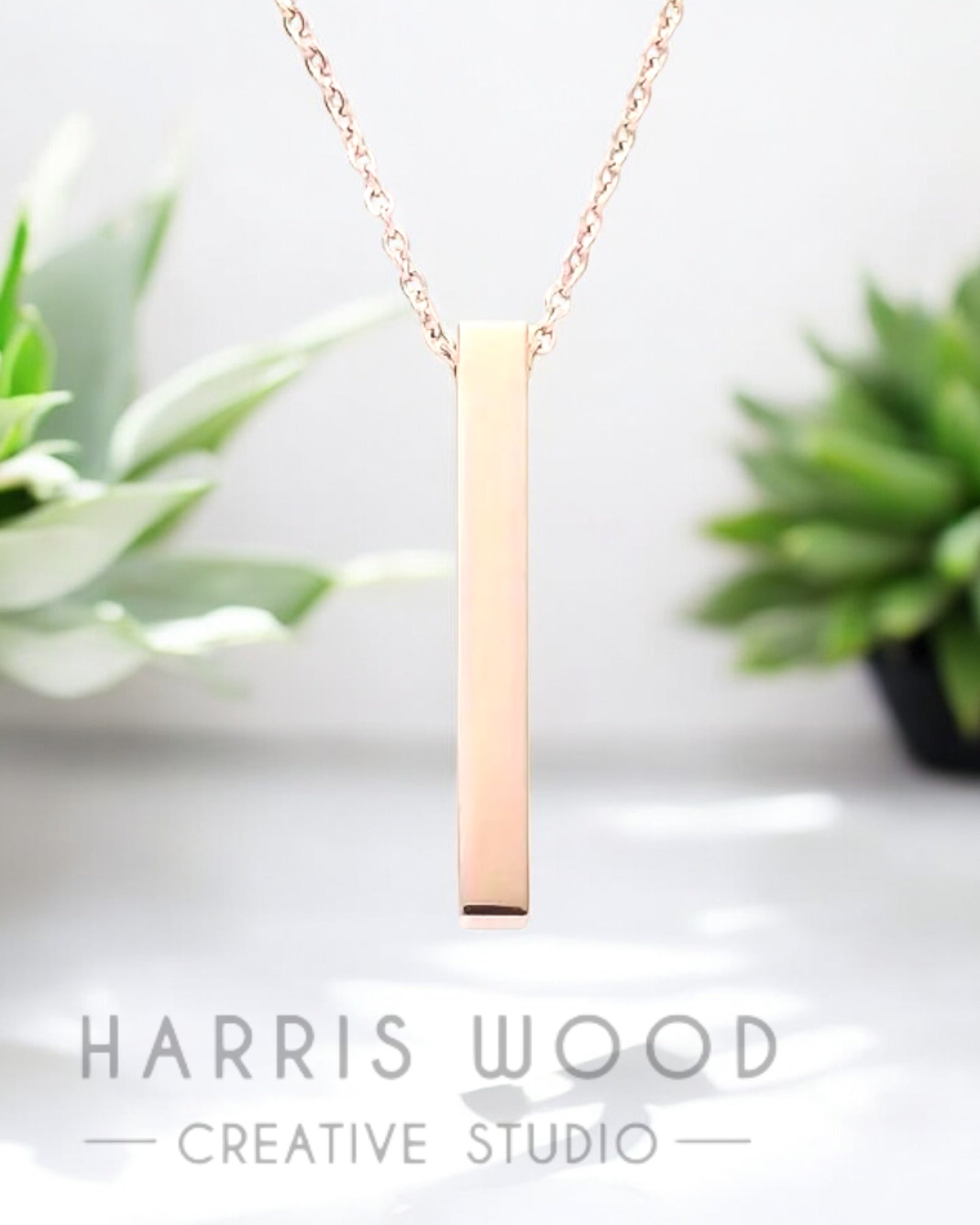 Bar Pendant - Engravable on 4 sides - 3 colours