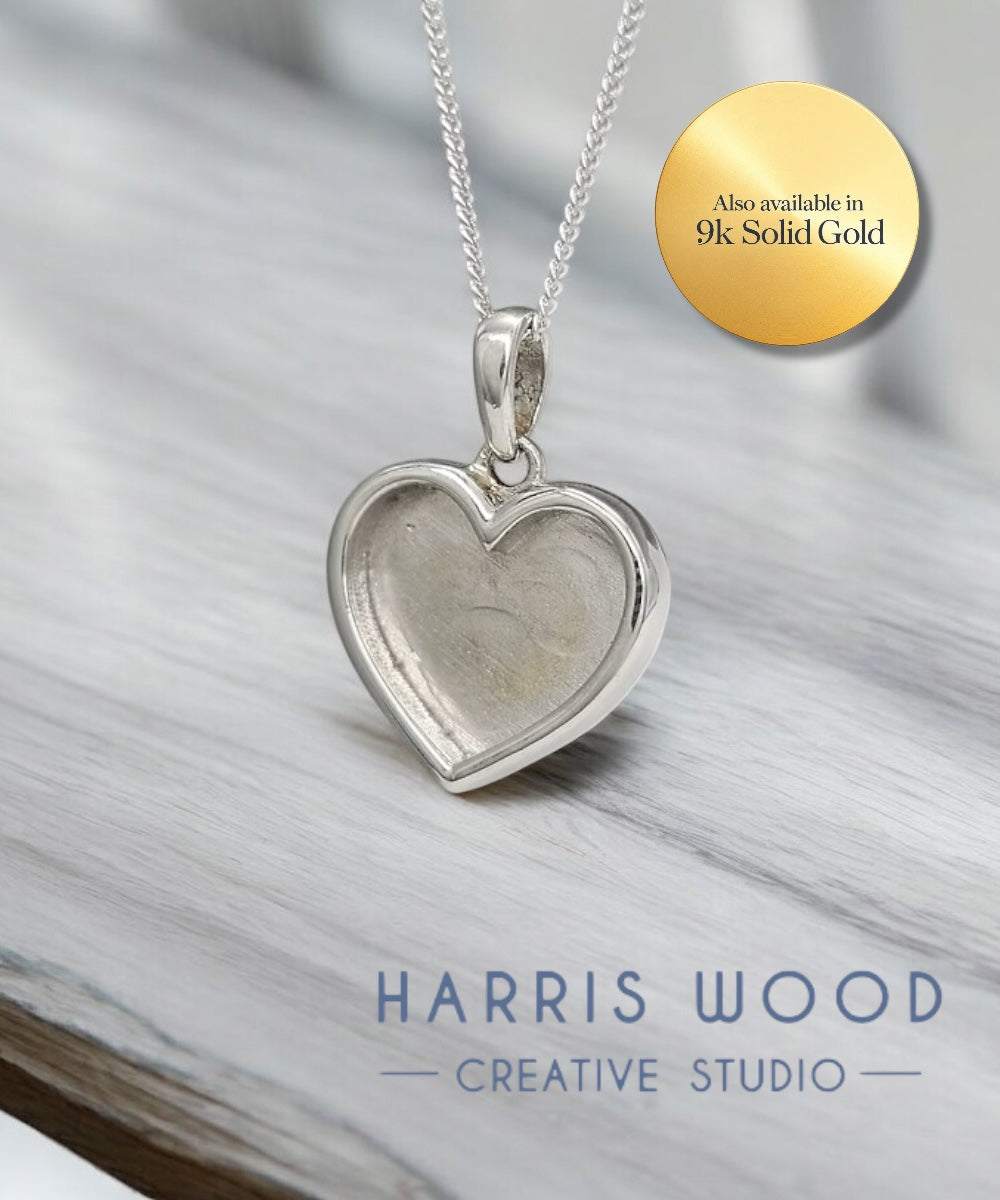 HEART 2 PENDANT 16MM - SOLID 925 SILVER