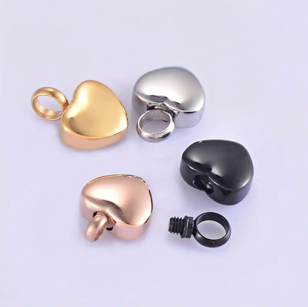 Mini Rose Gold Heart Urn Pendant and Chain