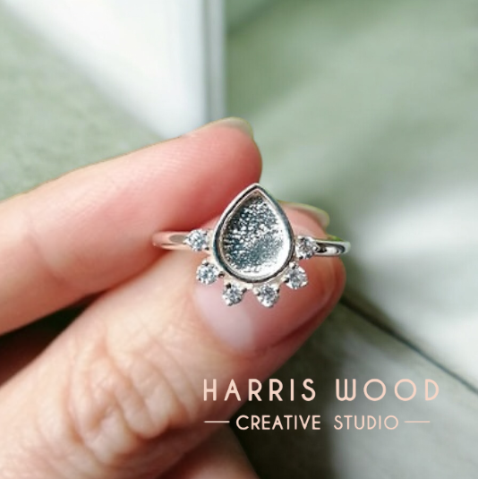 Dewdrop CZ Ring - SOLID SILVER