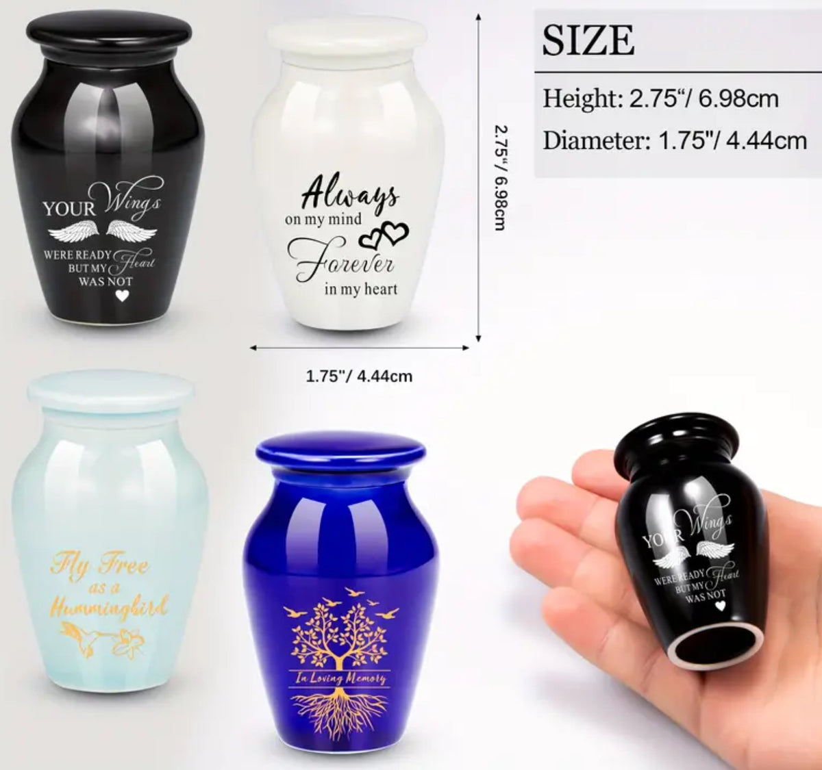 Mini Ceramic Keepsake Urns - 4 types