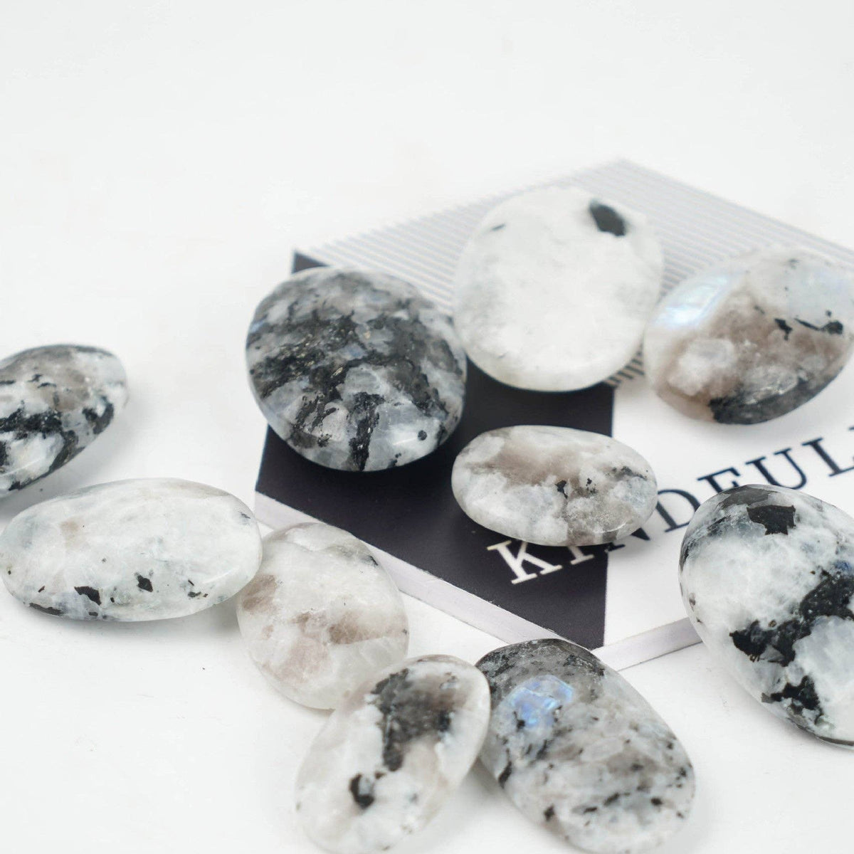 Rainbow Moonstone Palm Stone for Emotional Balance and Inner Peace
