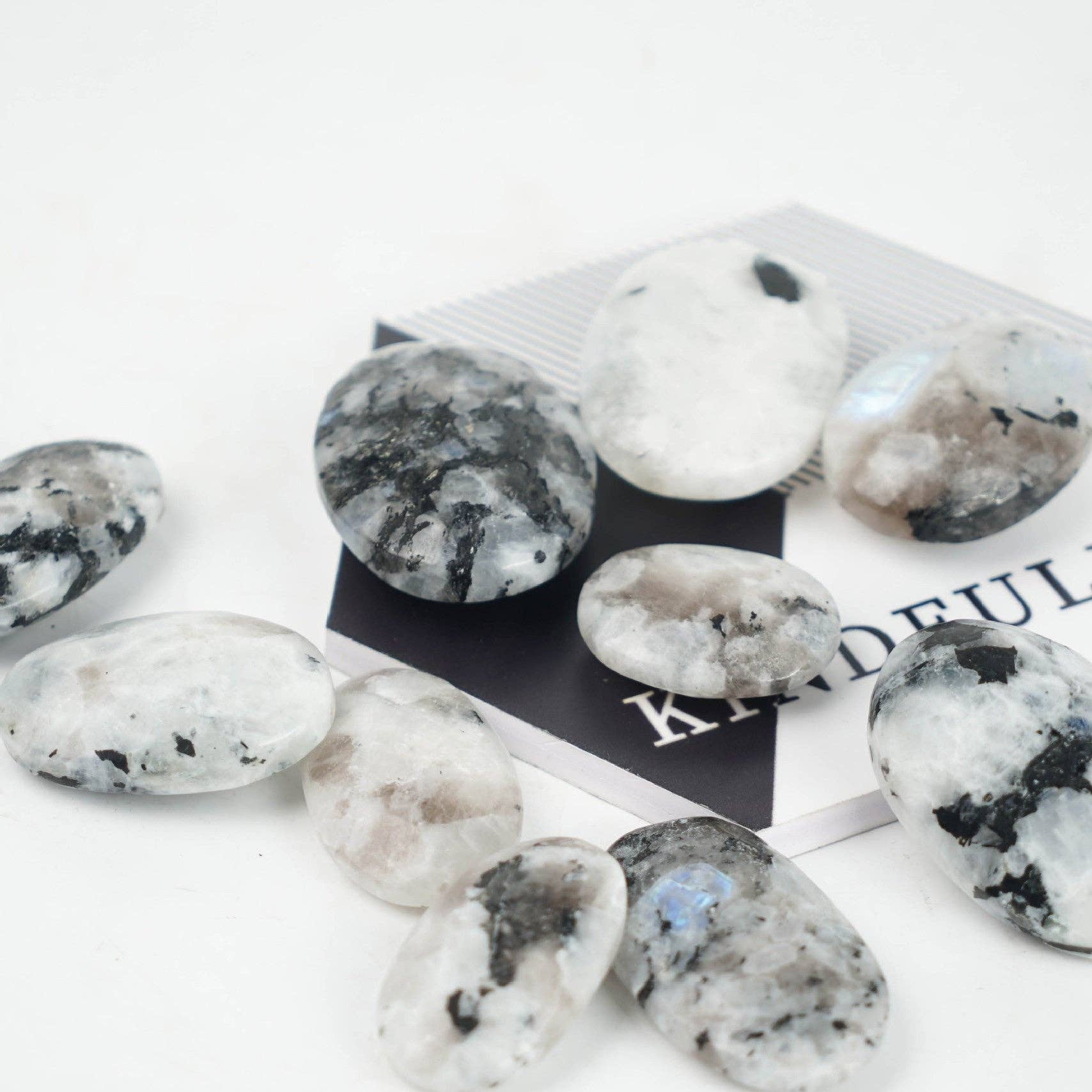 Rainbow Moonstone Palm Stone for Emotional Balance and Inner Peace