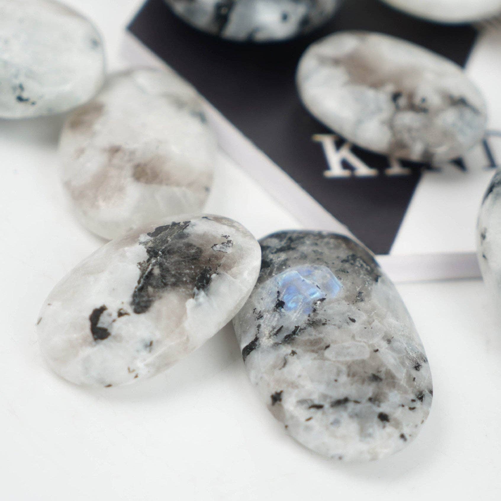 Rainbow Moonstone Palm Stone for Emotional Balance and Inner Peace