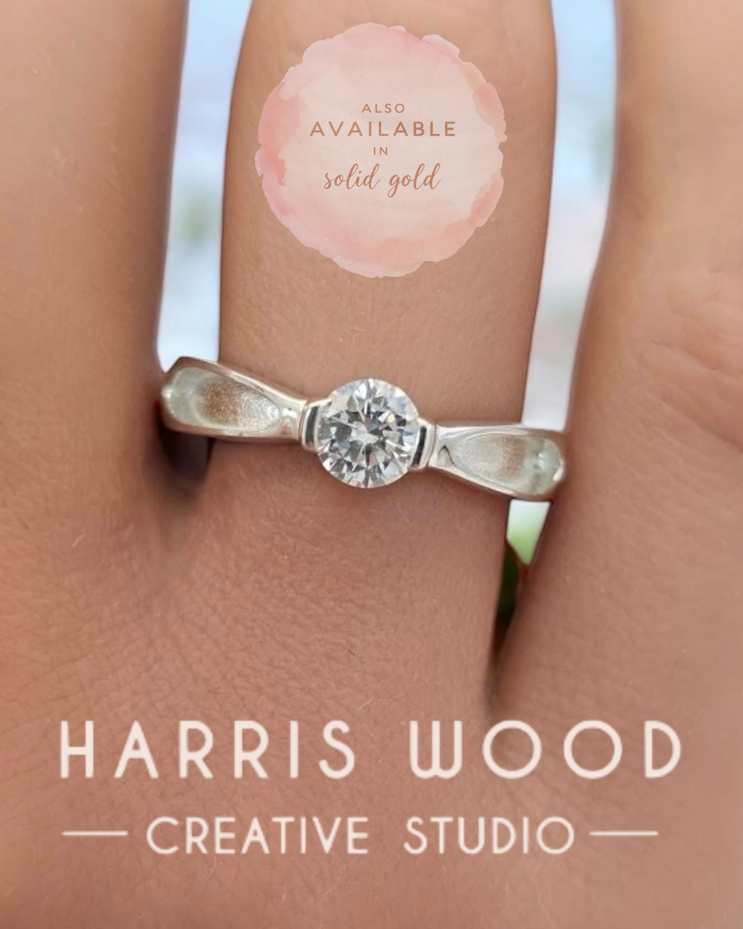 Tatiana CZ Solitaire Ring - SOLID SILVER