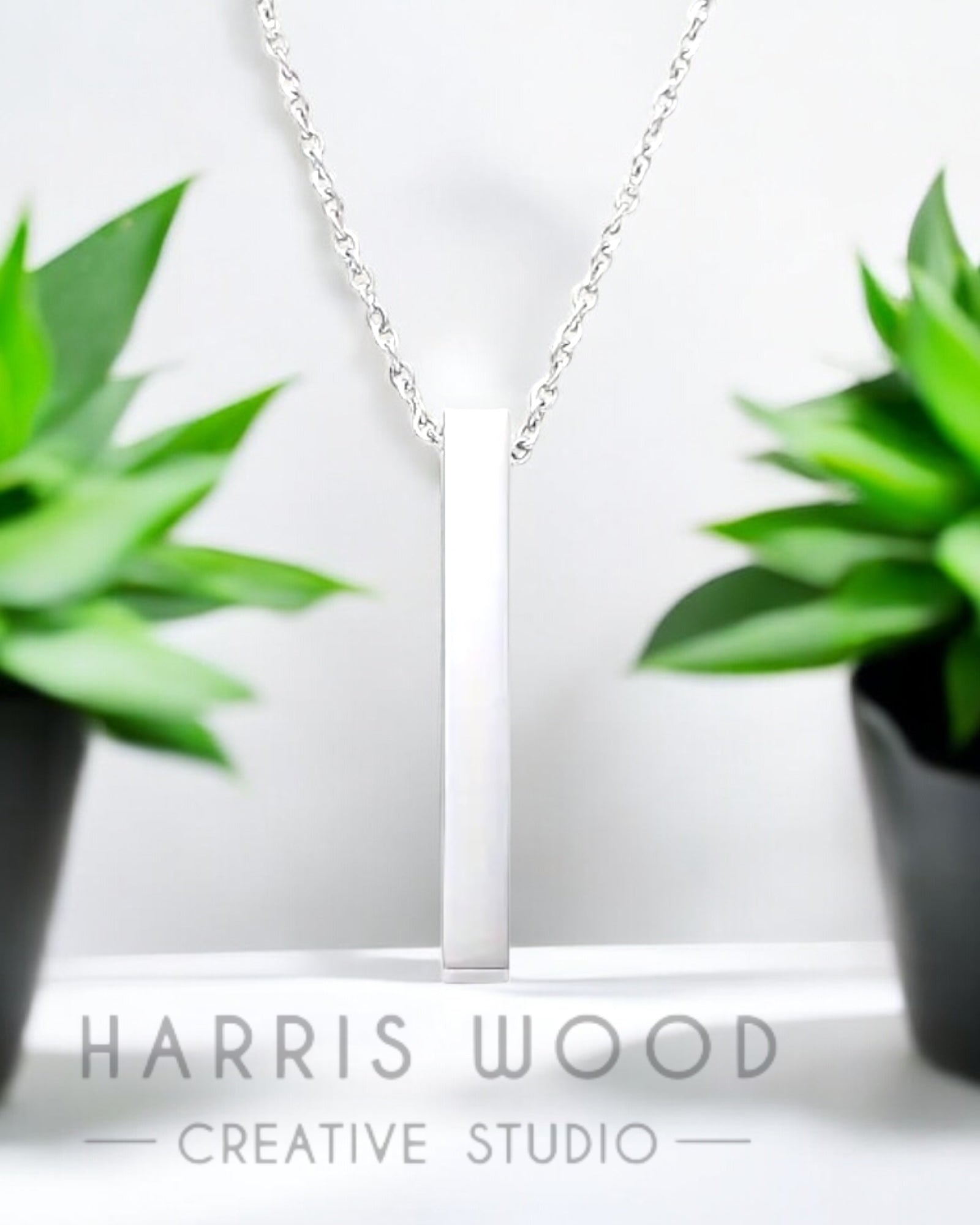 Bar Pendant - Engravable on 4 sides - 3 colours
