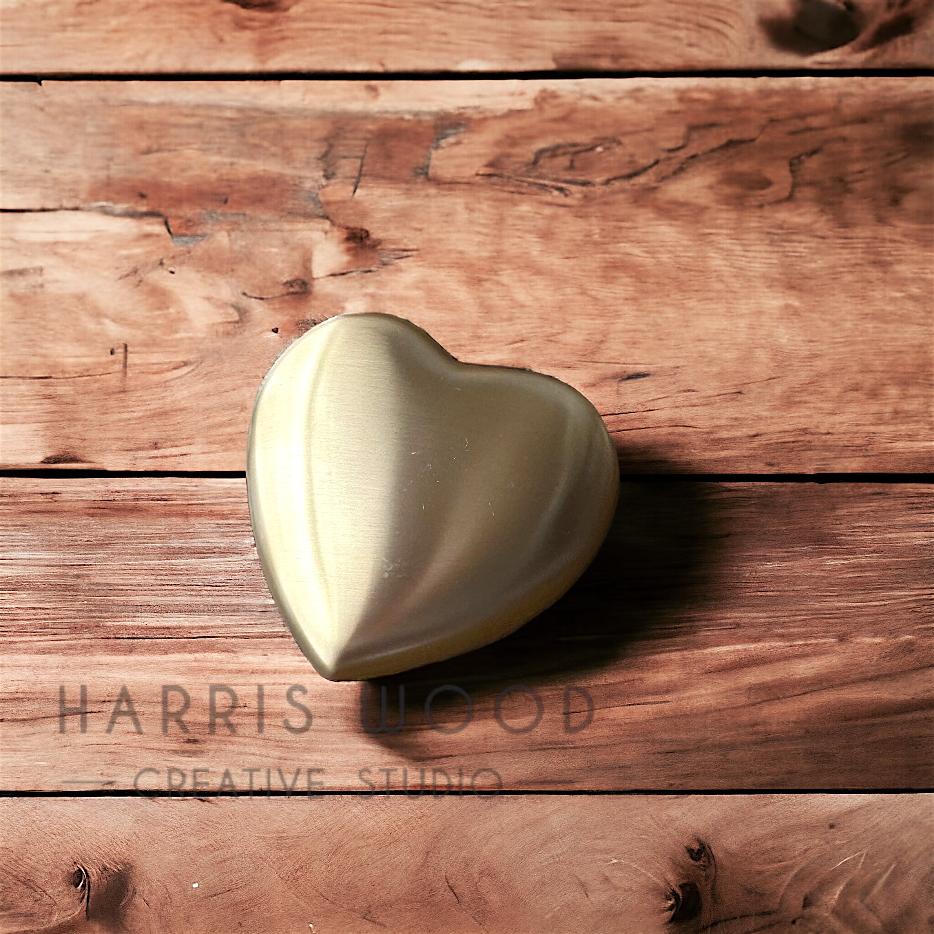 Brushed Brass Heart Urn (Stand Optional)
