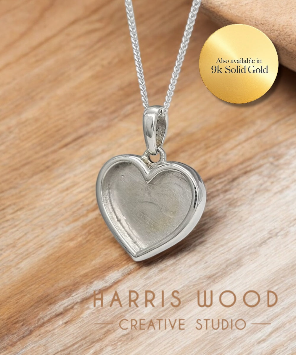 HEART 2 PENDANT 16MM - SOLID 925 SILVER