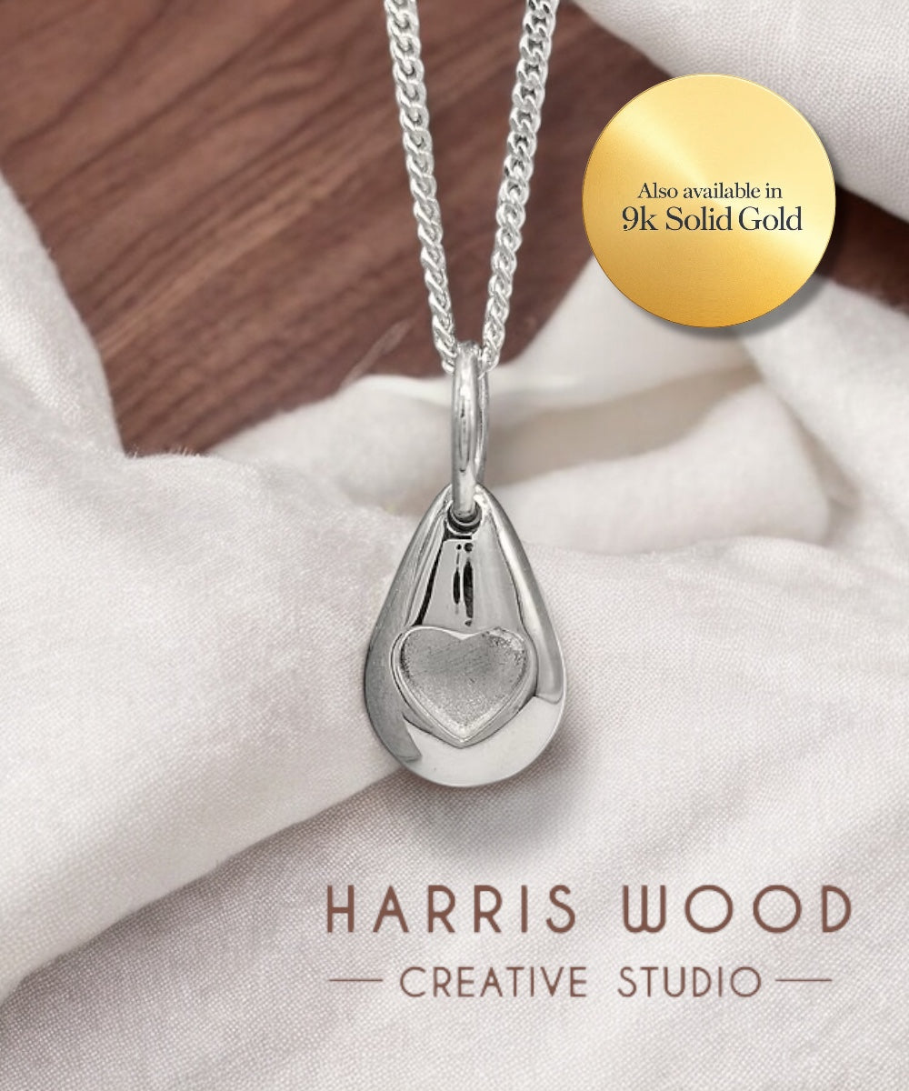 PEBBLE HEART PENDANT - SOLID 925 SILVER