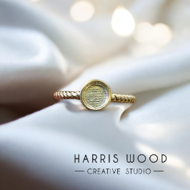 EOL - Twisted Full Moon Ring Size R - SOLID SILVER