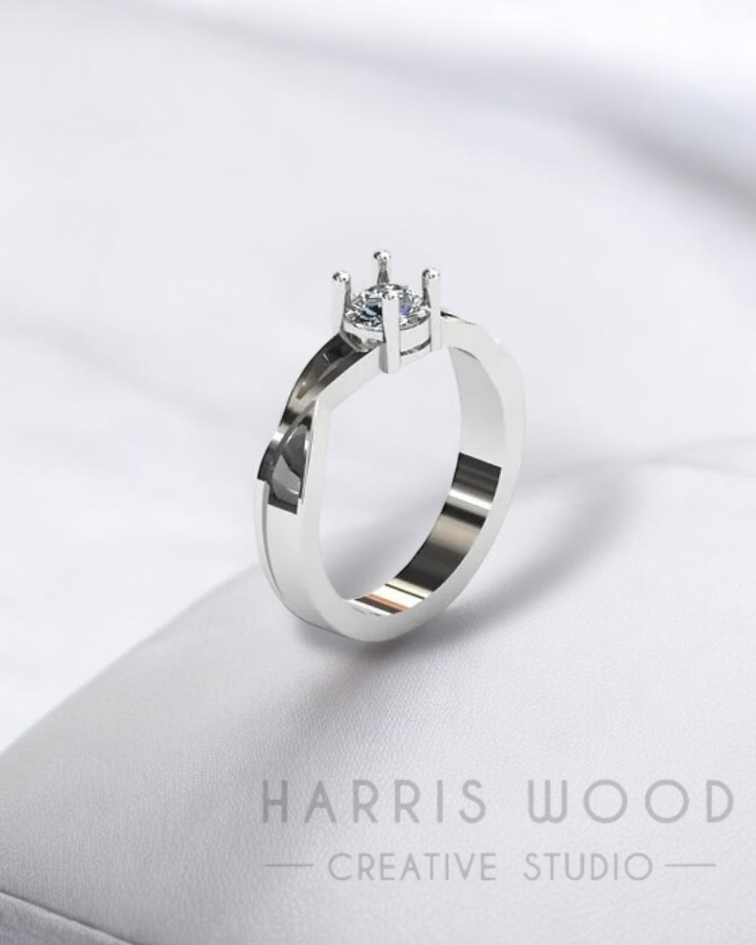 Anoura CZ Solitaire Ring - SOLID SILVER