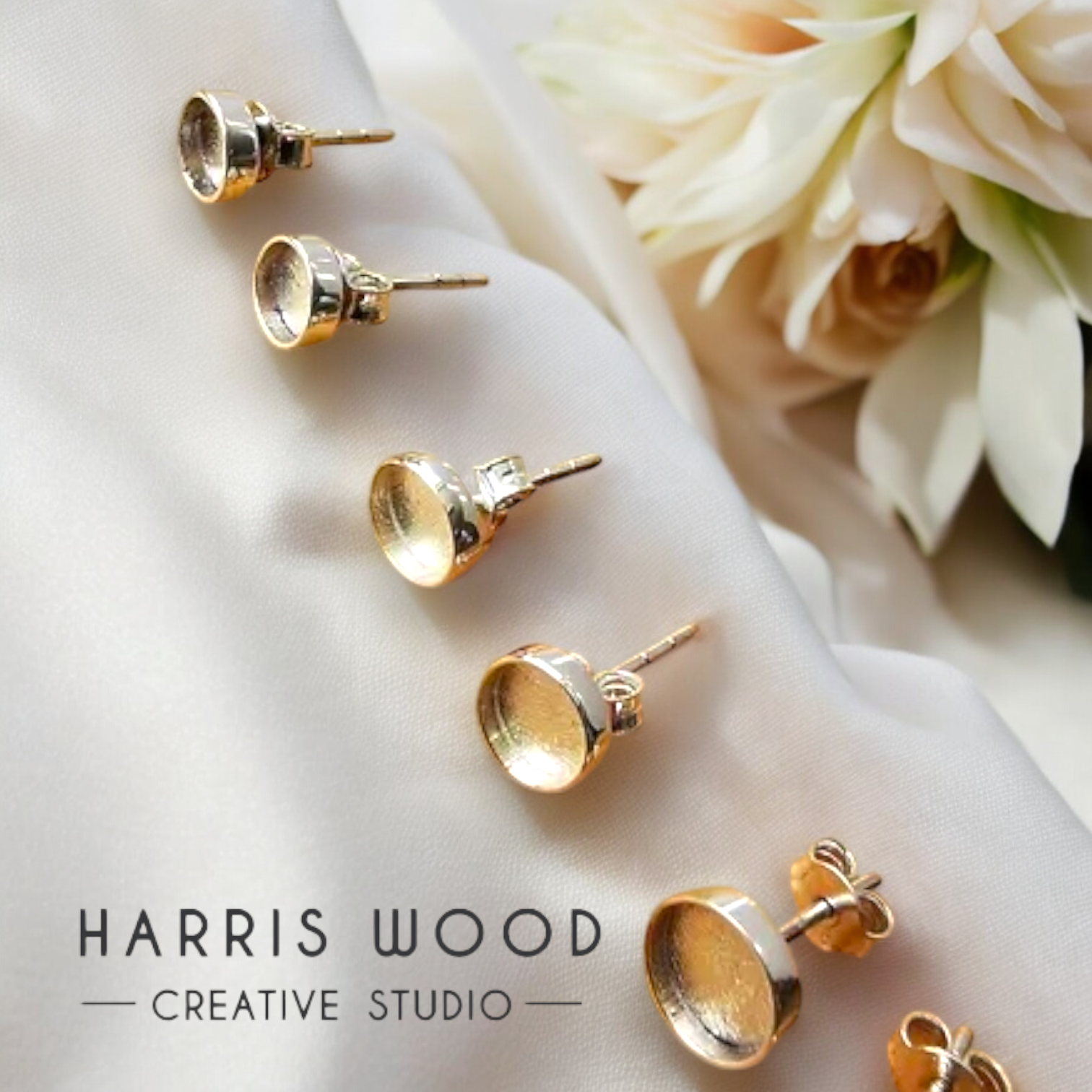 Round Solid Silver Studs - various sizes