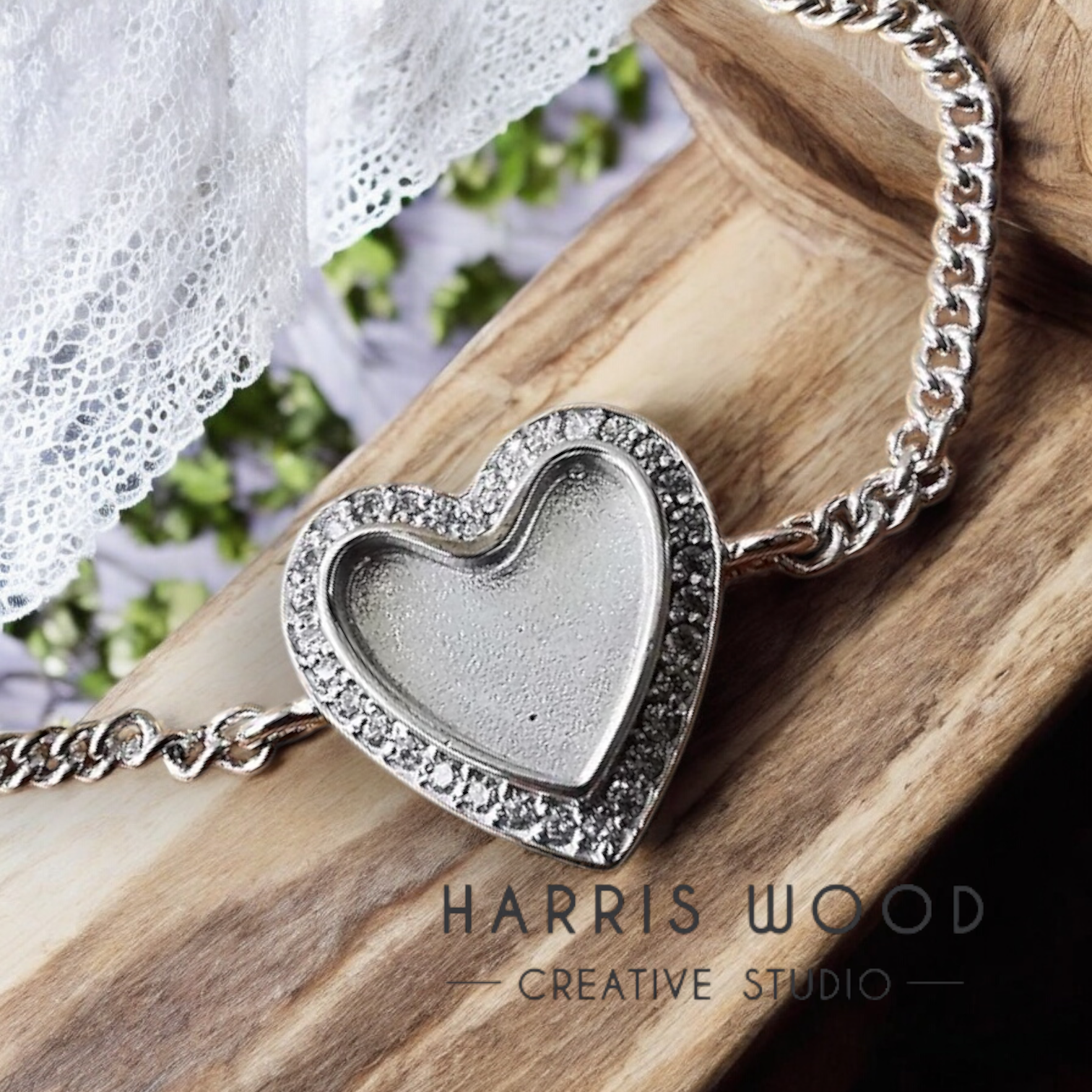 CZ Heart Adjustable Bracelet Solid SILVER