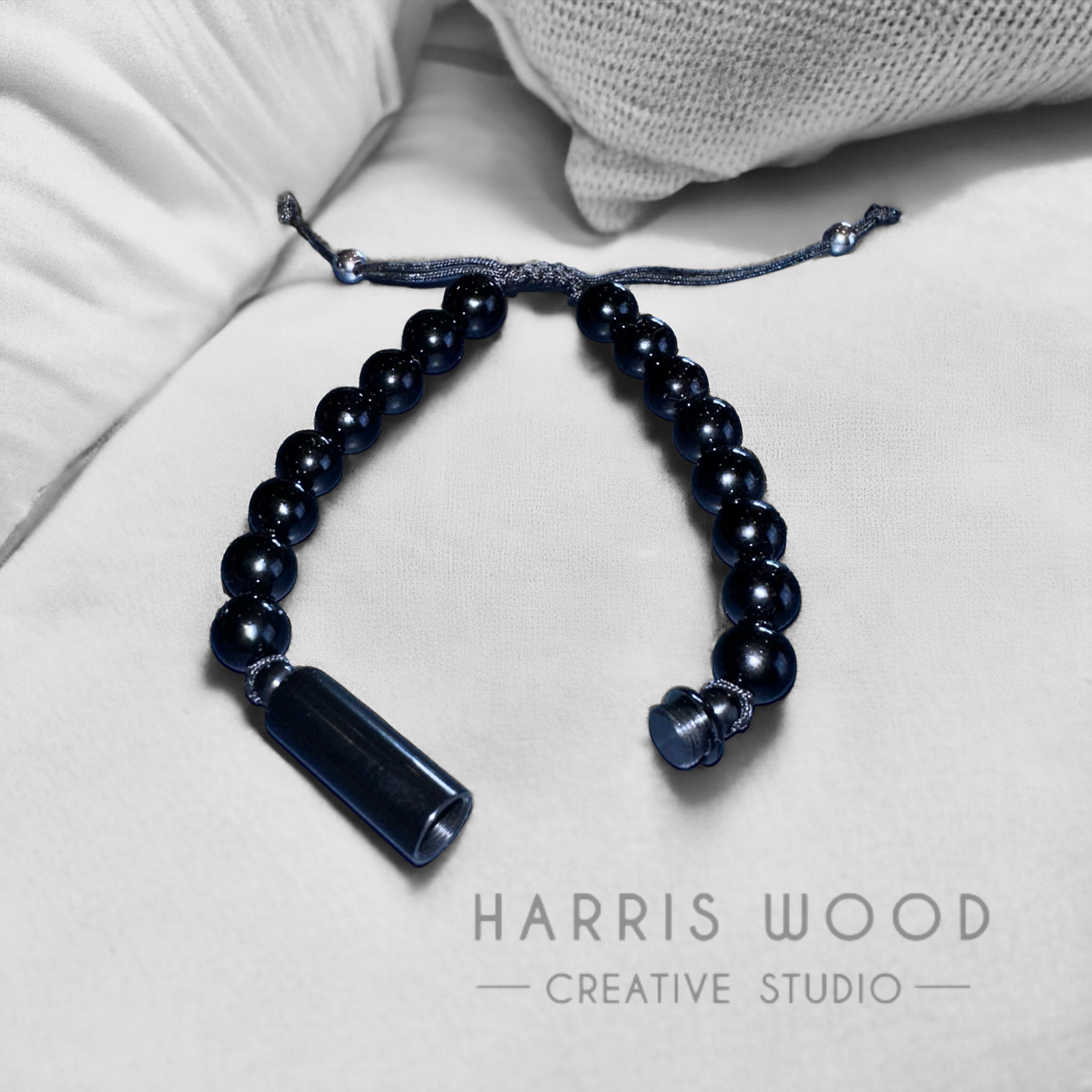 Black Cylinder Urn Bracelet