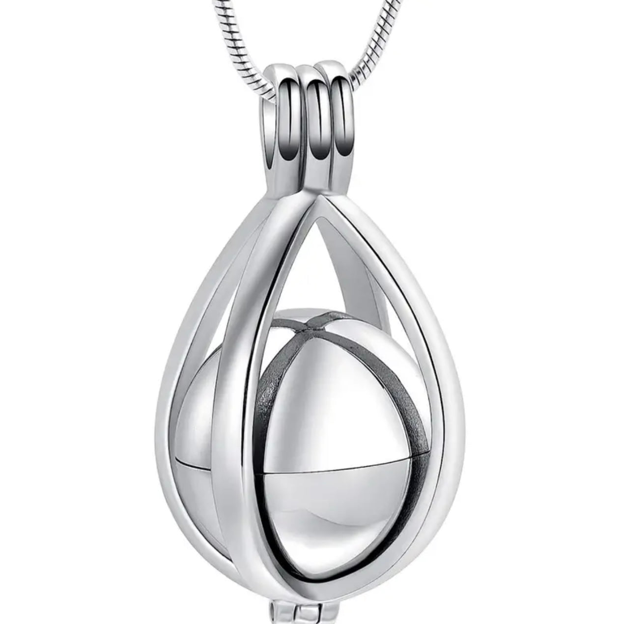 Ball Urn in Cage Pendant & Chain