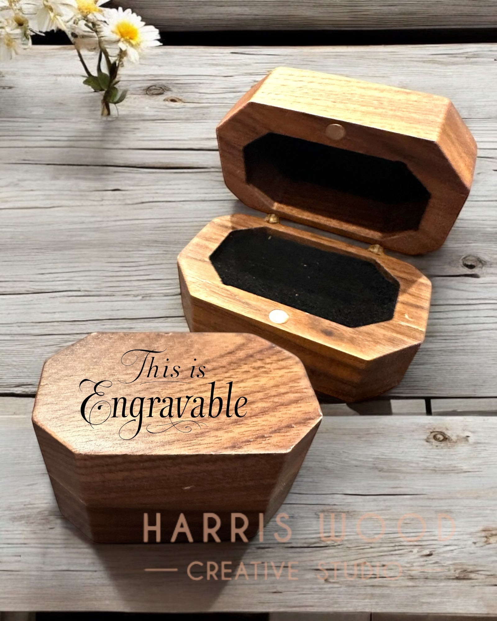 Dark Wood Ring Box